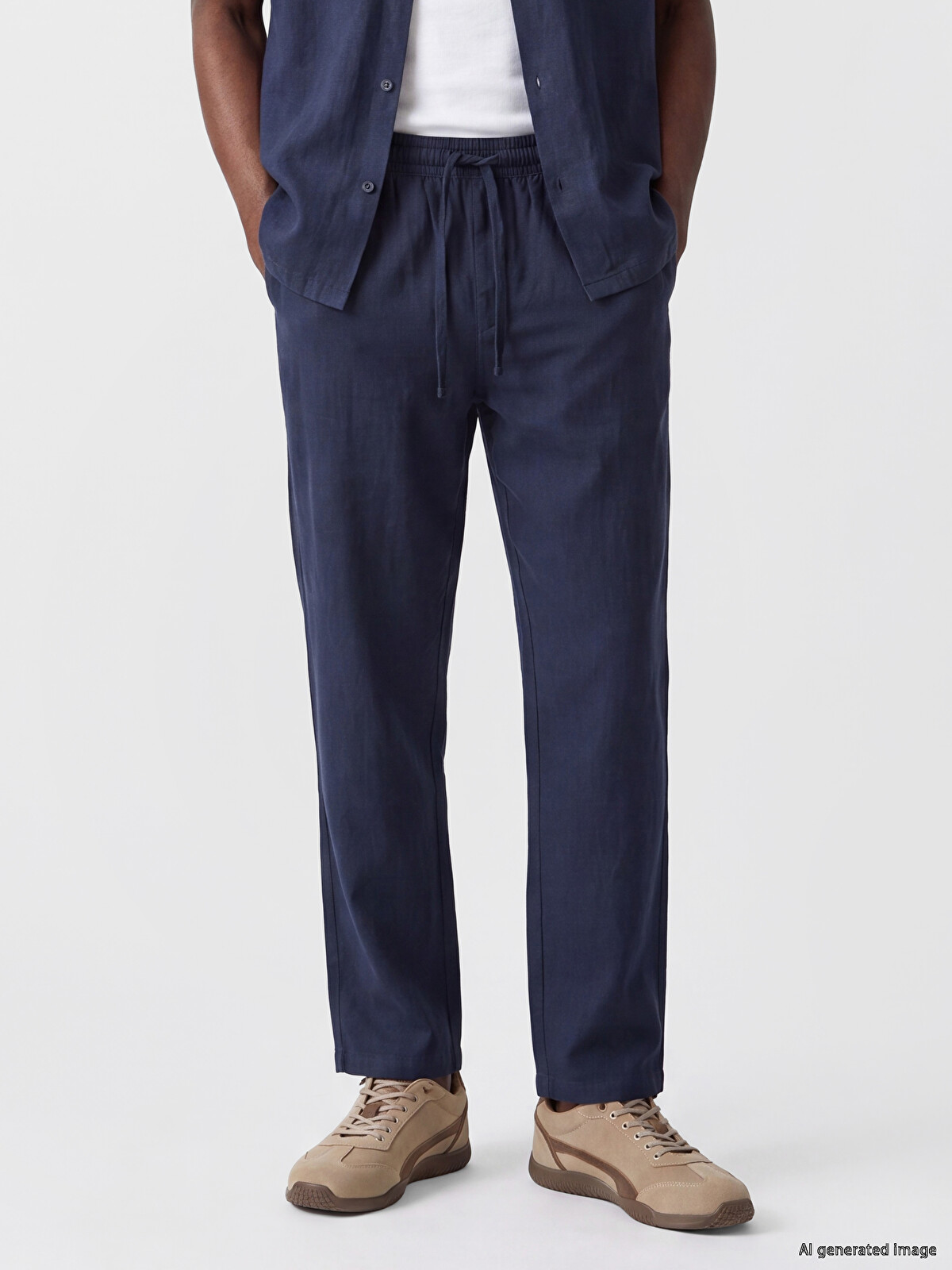XSIDE Loose Fit Keten Görünümlü Erkek Pantolon - S6JH43Z8-Z46 | LC