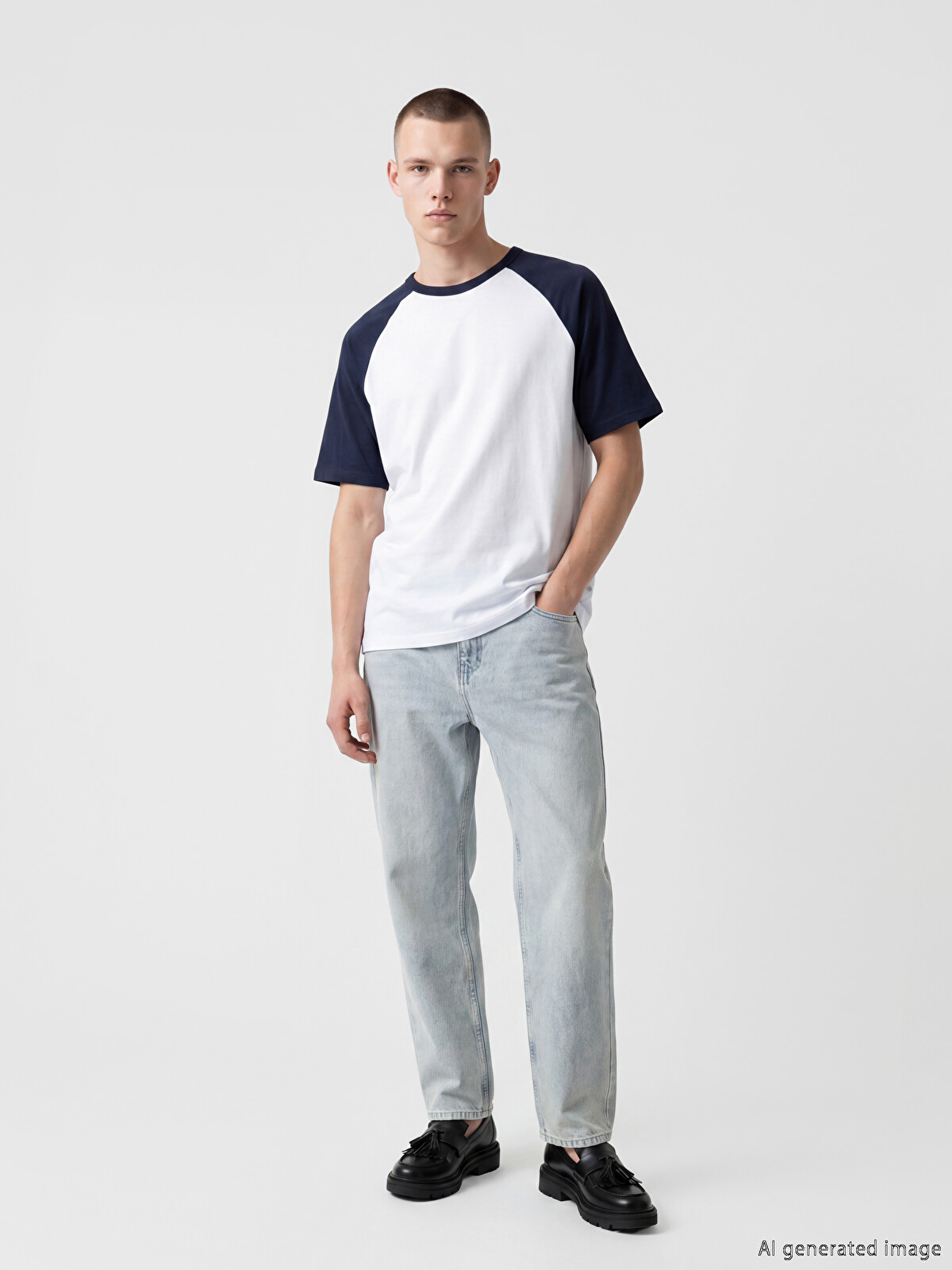 XSIDE Crew Neck Jersey Raglan Sleeve Men's T-Shirt - S6JJ26Z8-ZUL