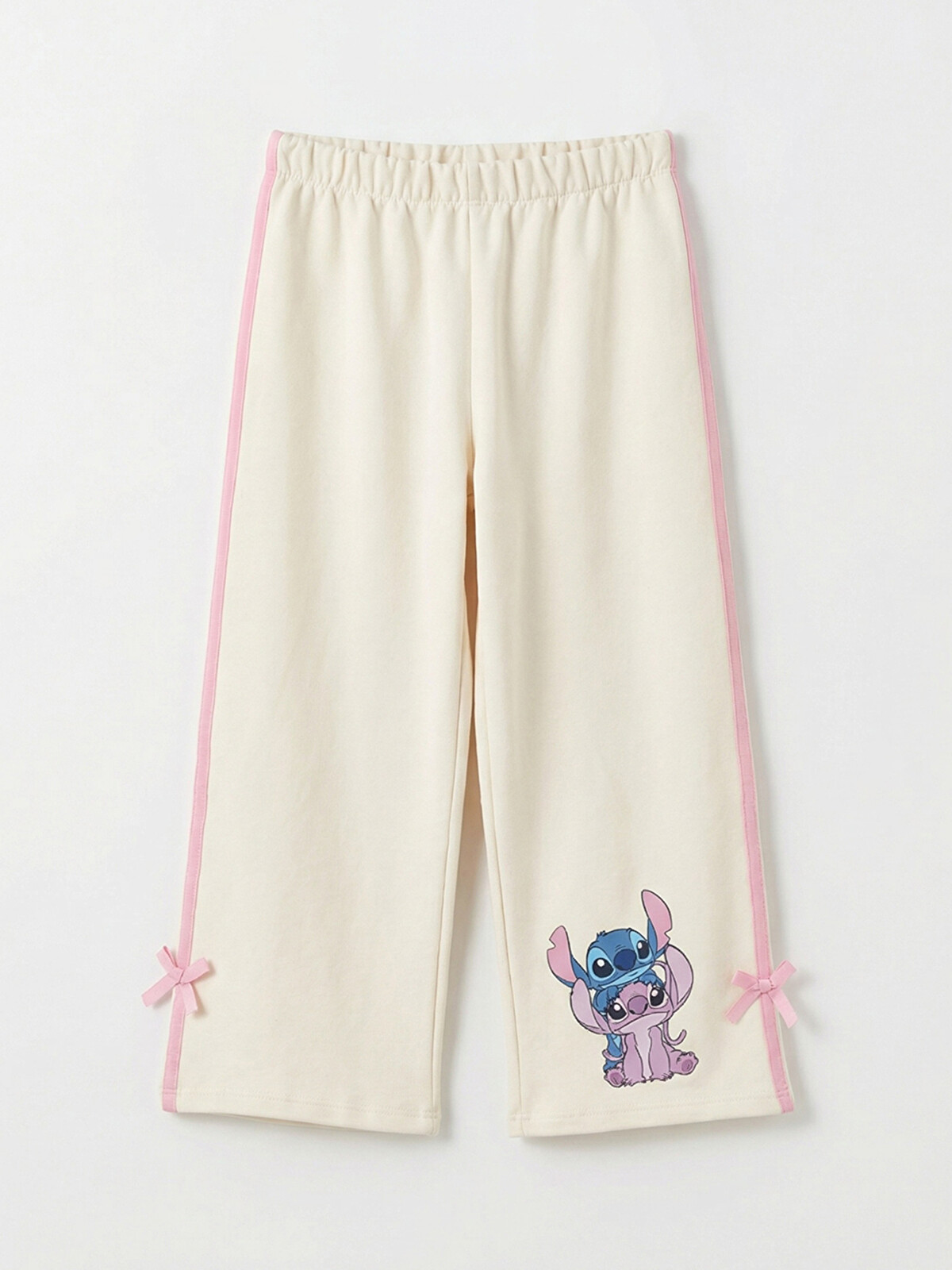 LCW Kids Stitch And Angel Printed Baby Girls' Sweatpants