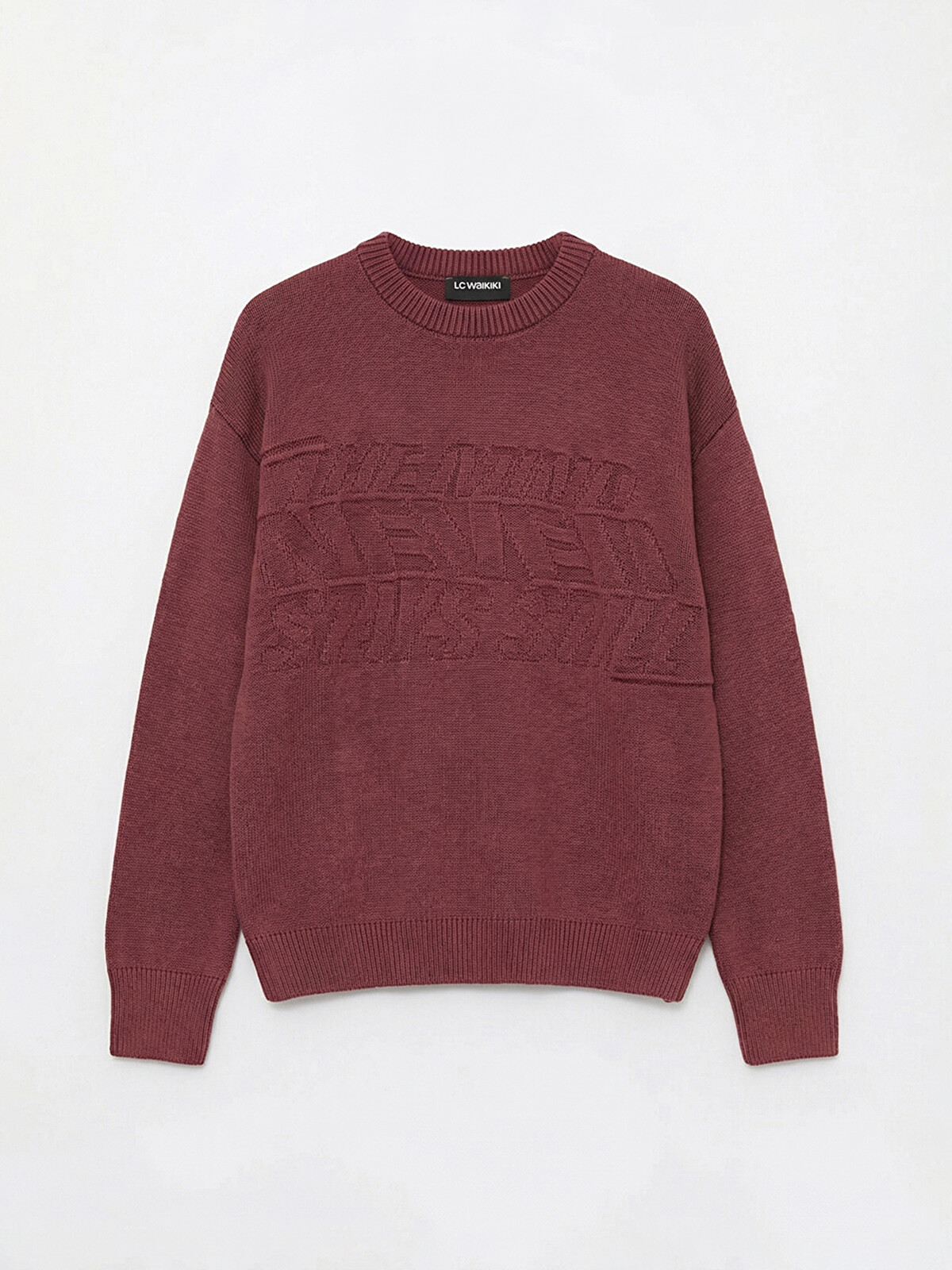 XSIDE Crew Neck Embossed Knit Sweater - S6JN86Z8-J4D | LC Waikiki