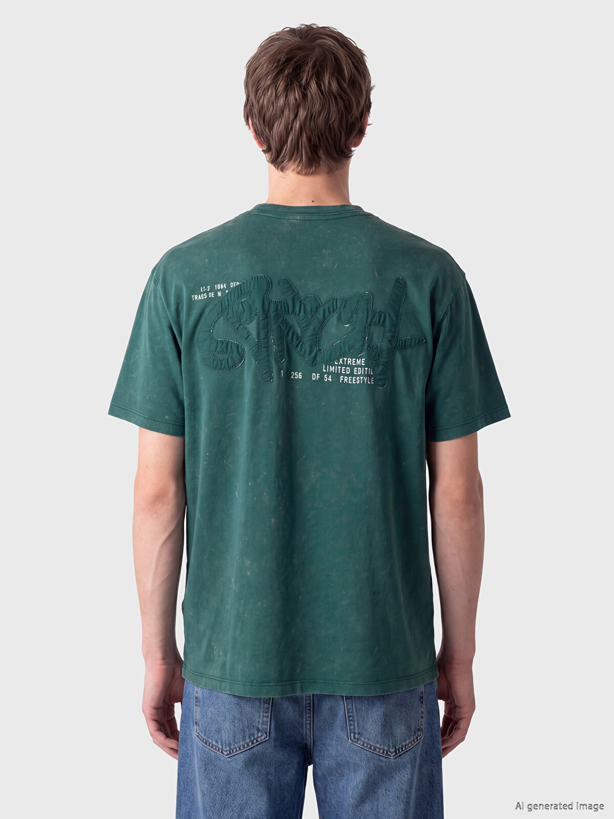 XSIDE Relax Fit Embroidered Men's T-shirt - S6JP01Z8-HHE | LC Waikiki