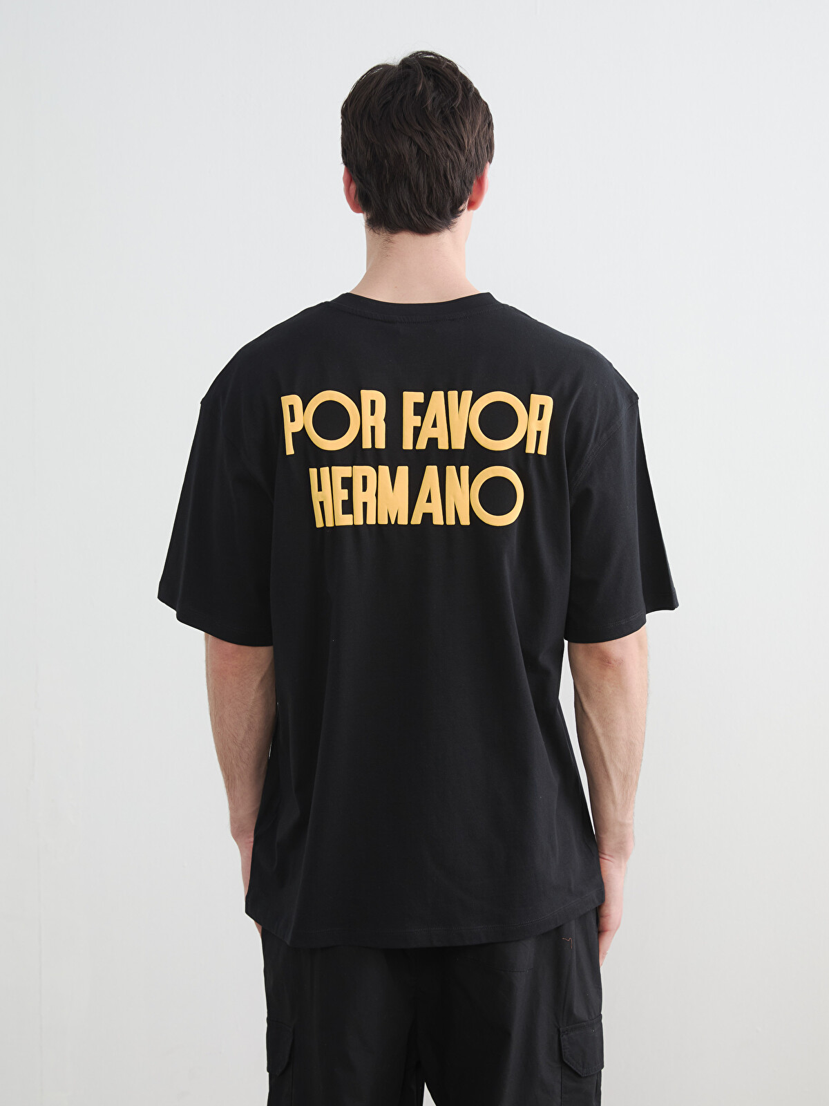 XSIDE Loose Fit Crew Neck Text Printed Men's T-shirt - S6JP04Z8