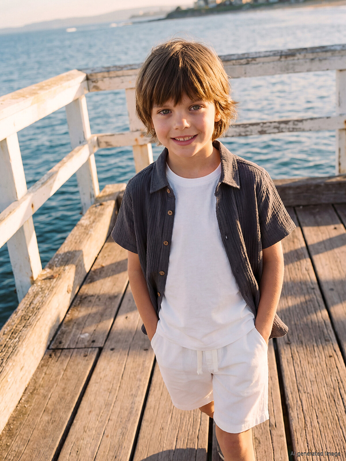 LCW Kids Antrasit Müslin Düz Standart & Regular Erkek Çocuk Gömlek