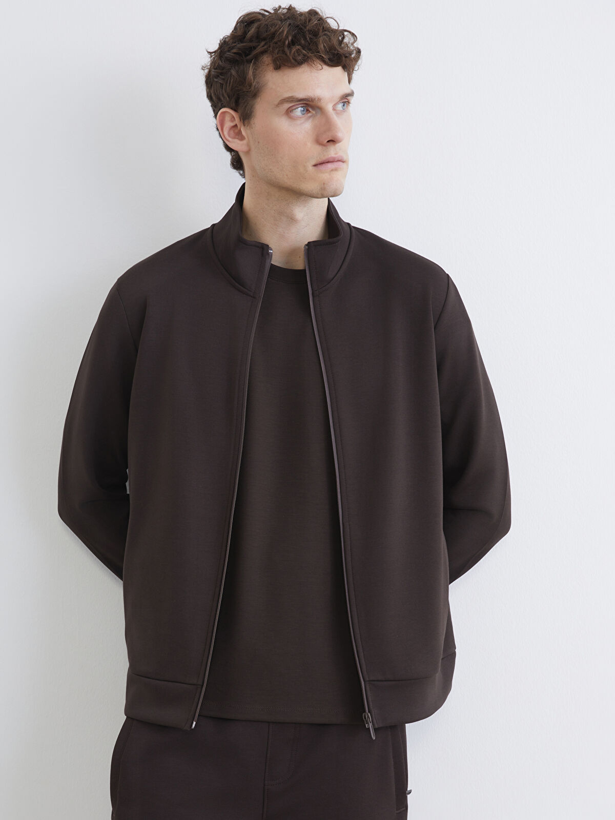 SOUTHBLUE Dik Yaka Erkek Fermuarlı Sweatshirt