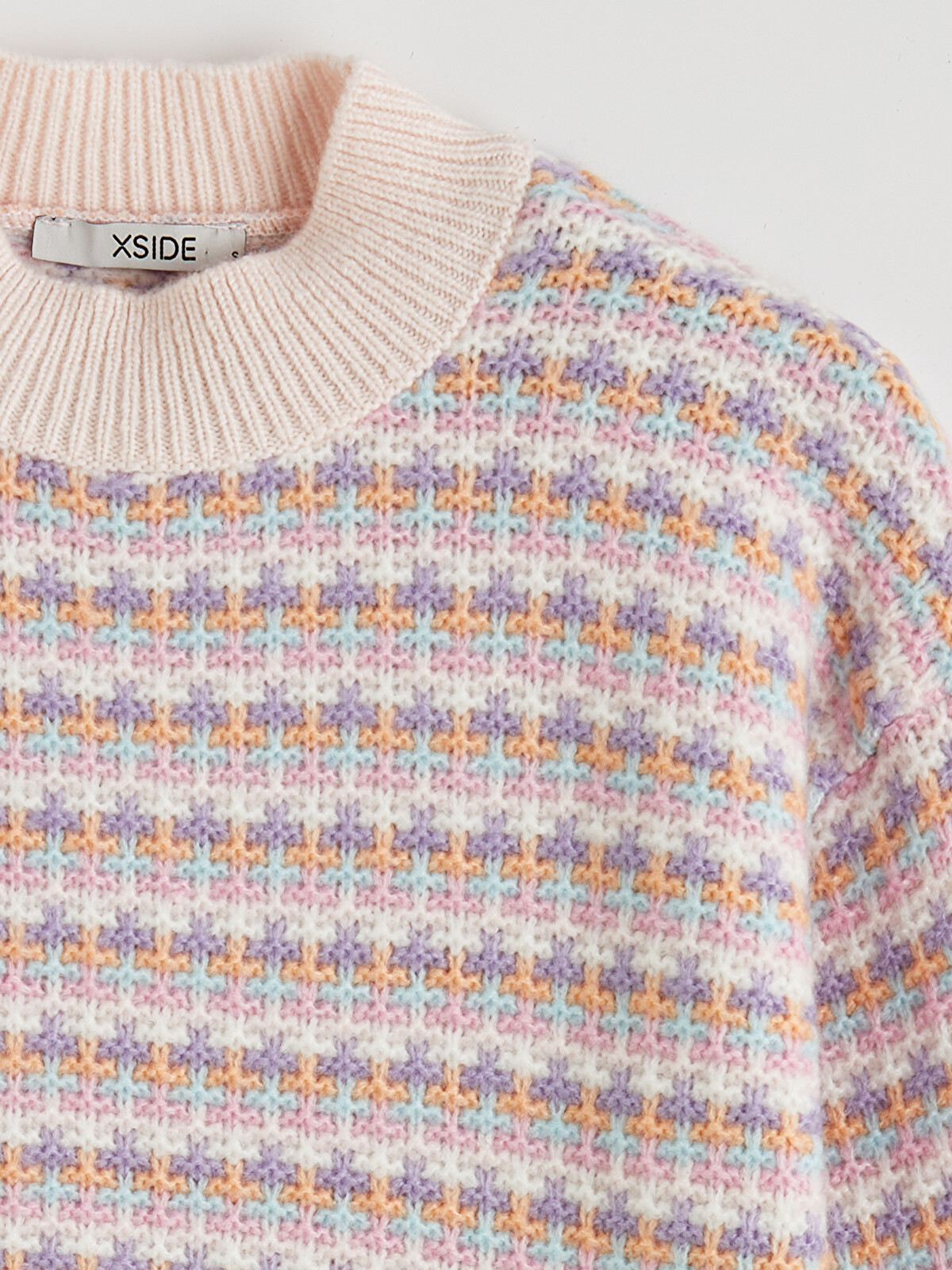 XSIDE Mock Turtleneck Patterned Women's Knitwear Sweater