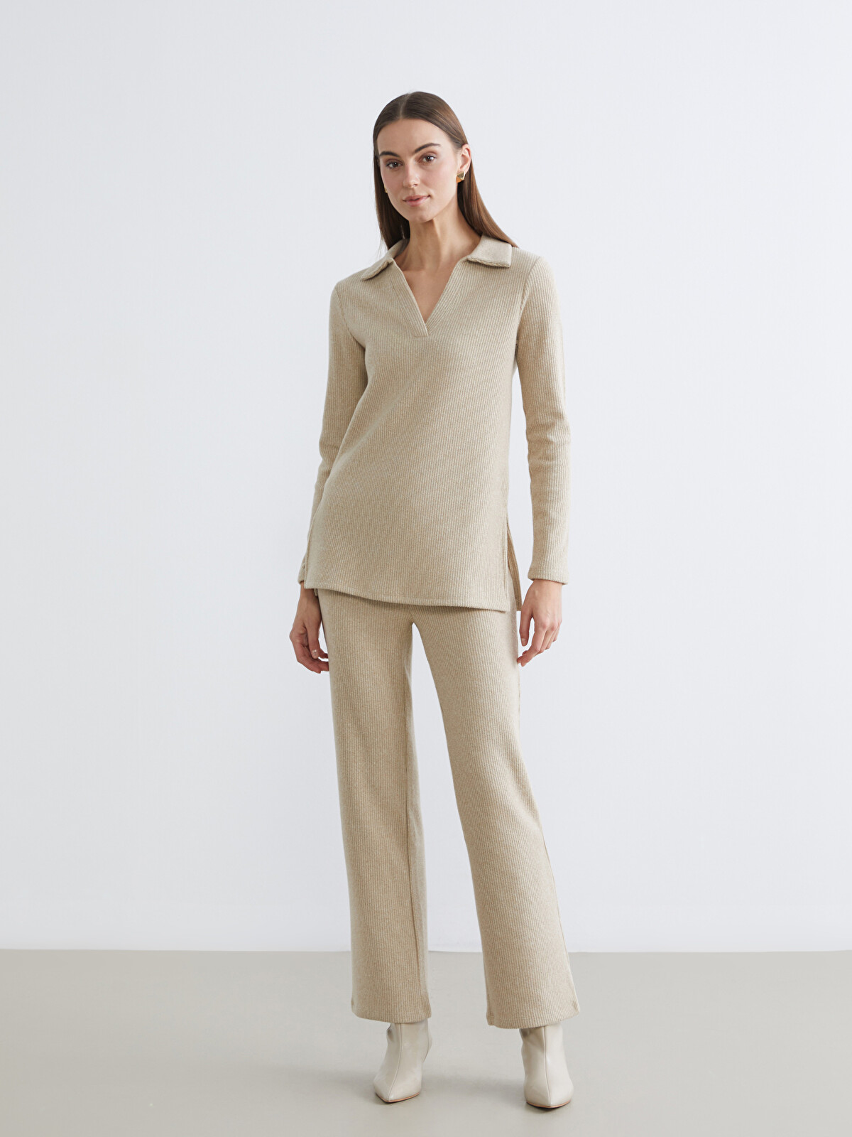 洋楽 SILKY SLIM LCW Comfort Beli Lastikli Fitilli Kadın Pantolon - S6JT11Z8-YMJ | LCW