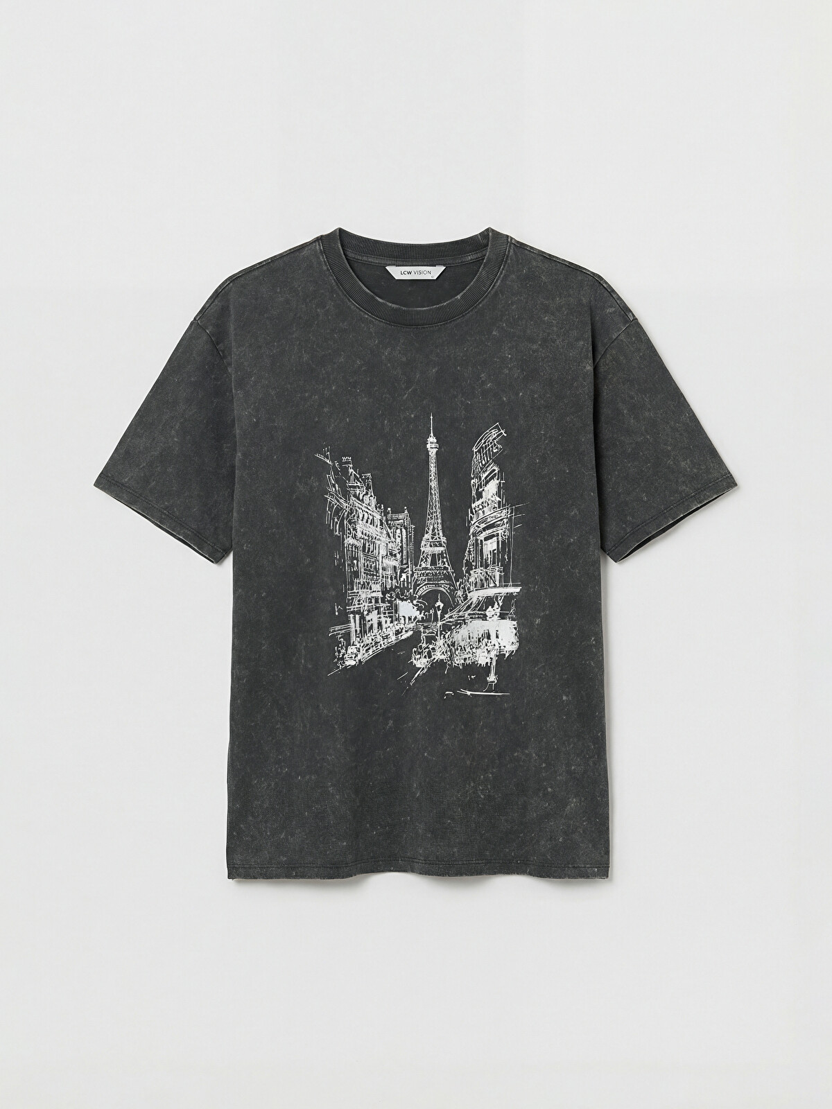 LCW Vision Tricou Antracit Femeie - S6JT42Z8-DC4 | LC Waikiki