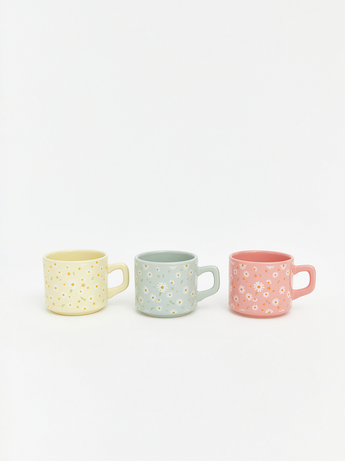 LCW HOME Floral Print Porcelain Mug Set of 3, 184 ml - S6JV81Z8