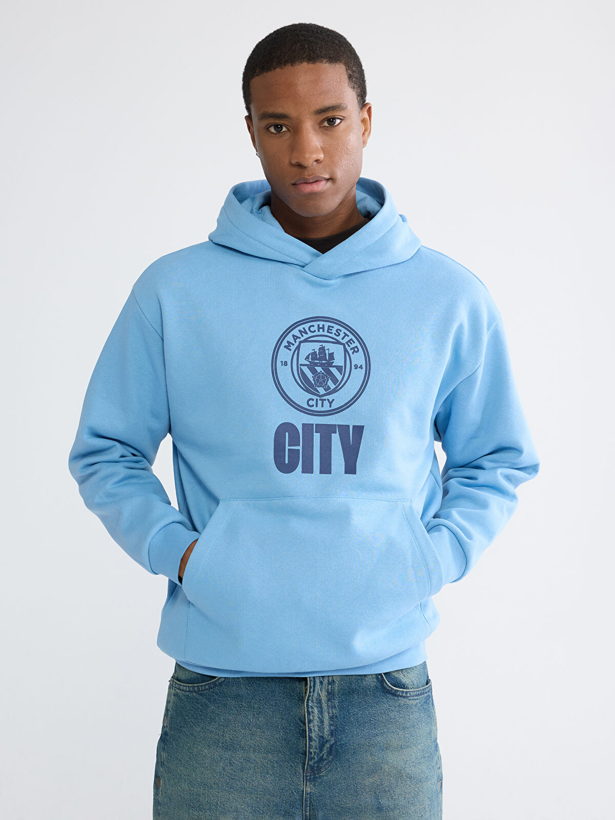 XSIDE ACTIVE Manchester City Baskılı Erkek Hoodie - S6K086Z8-QZD | LCW