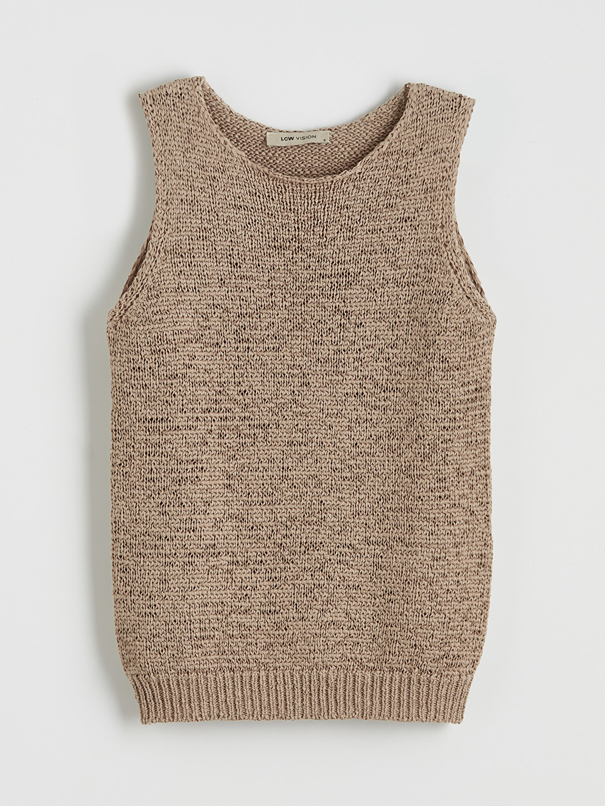 LCW Vision Women's Crew Neck Knit Sweater Vest - S6K242Z8-DRR - LC