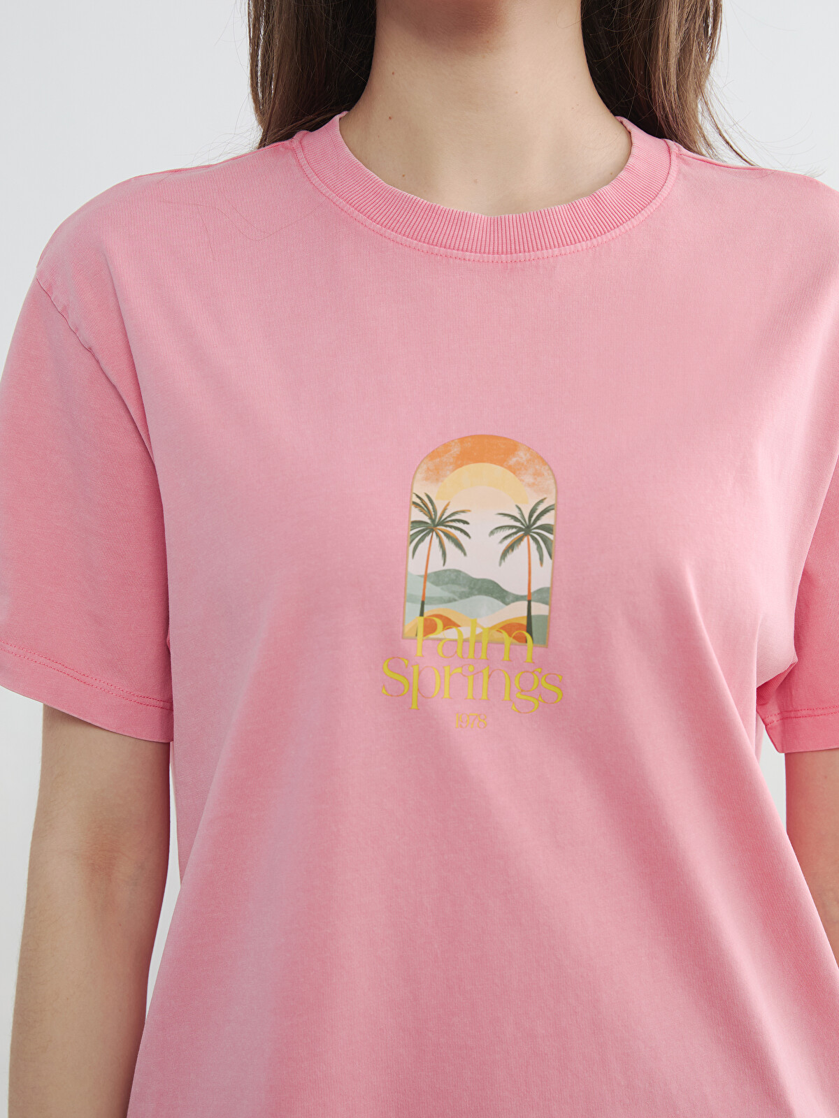 LCW Vision Woman Pink T-Shirt - S6K276Z8-GUD | LC Waikiki