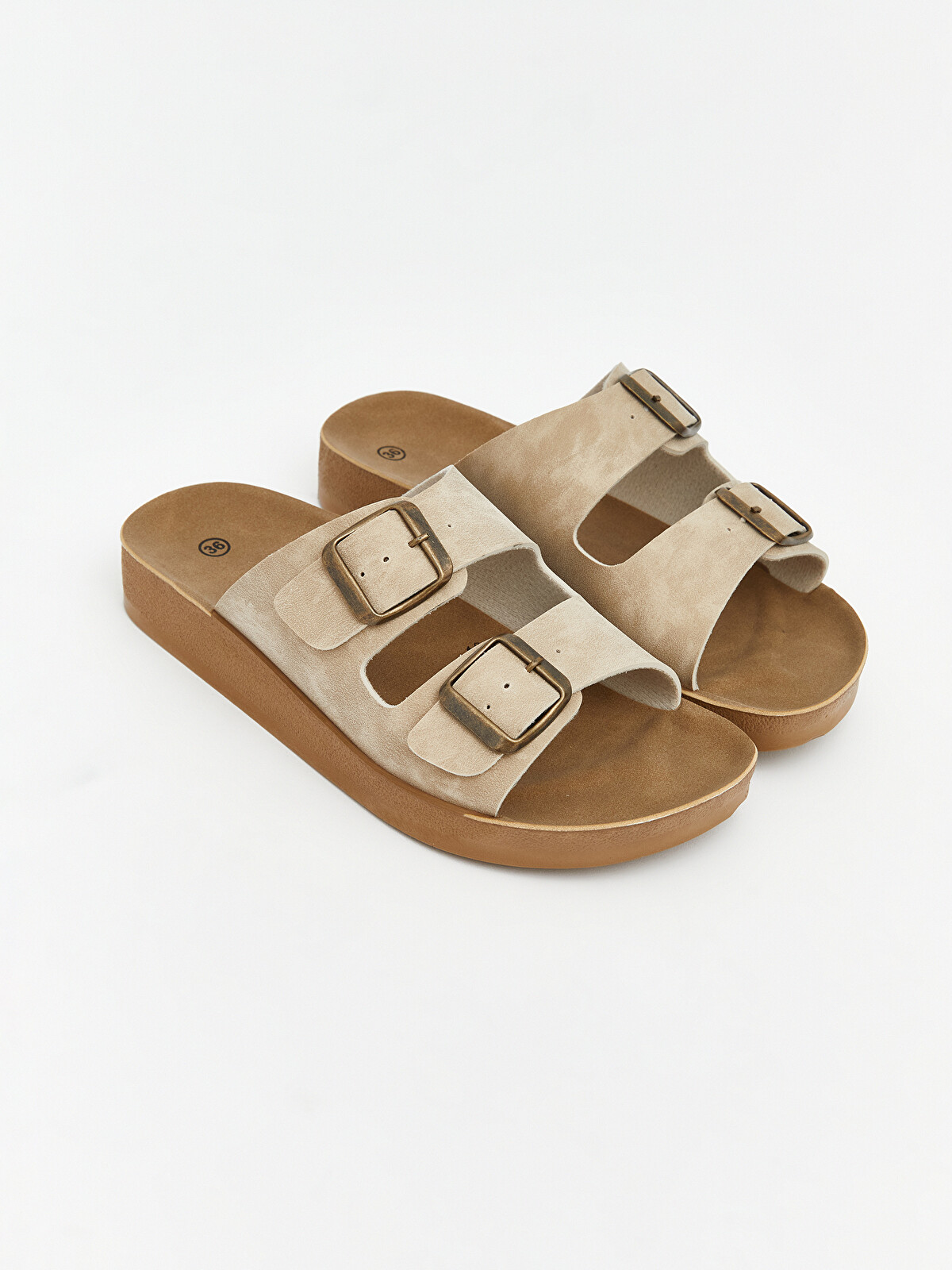 LCW STEPS Double Strap Buckled Women's Slider - S6KB27Z8-R81 | LC