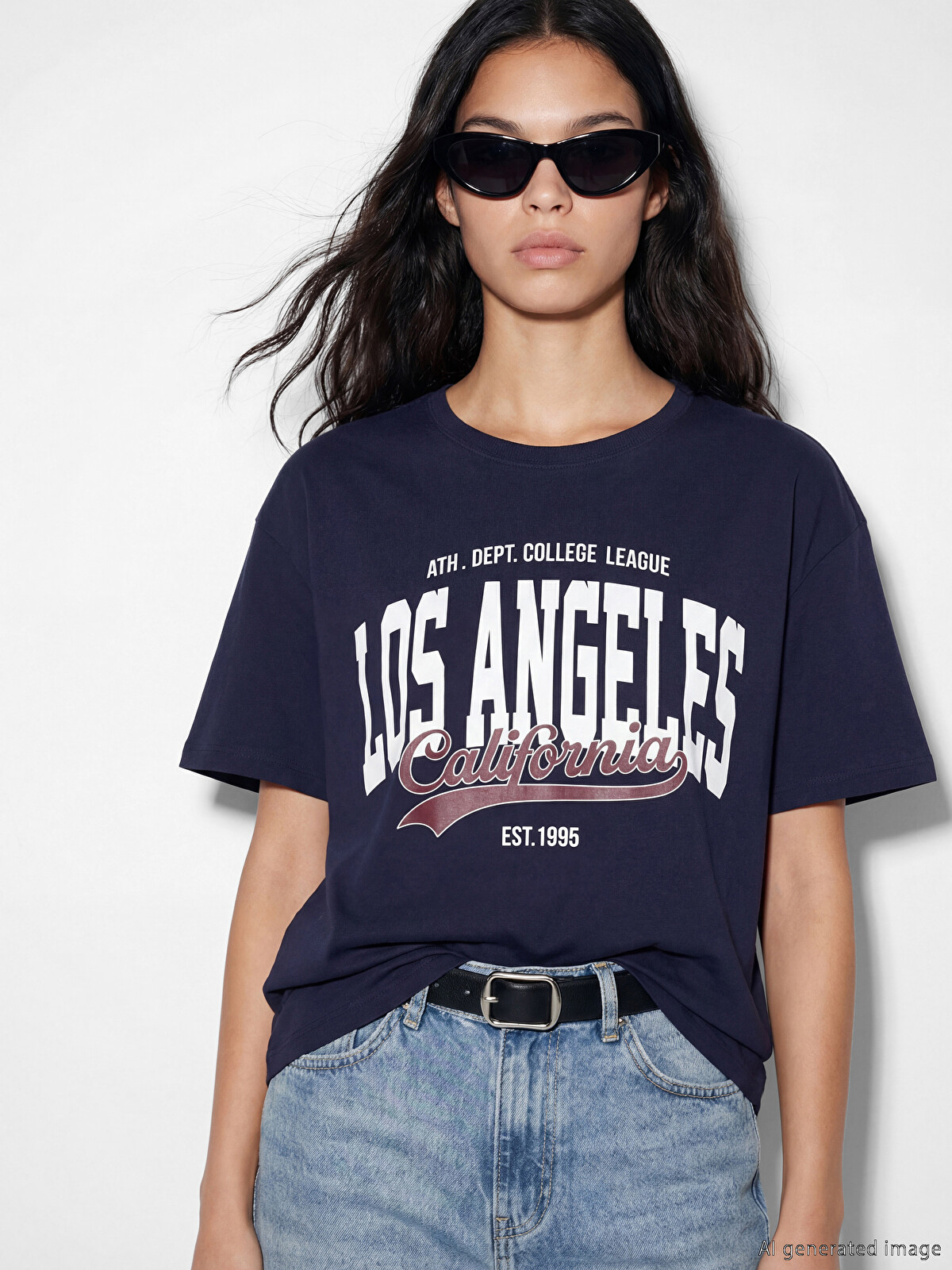 XSIDE Los Angeles Baskılı %100 Pamuklu Kadın Tişört - S6KC28Z8-YFD