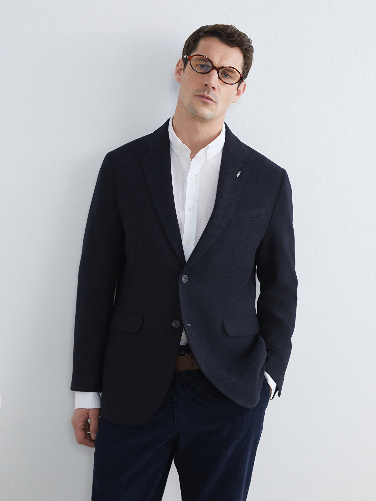 SOUTHBLUE Lacivert Standart Kalıp Yün Karışımlı Erkek Blazer Ceket