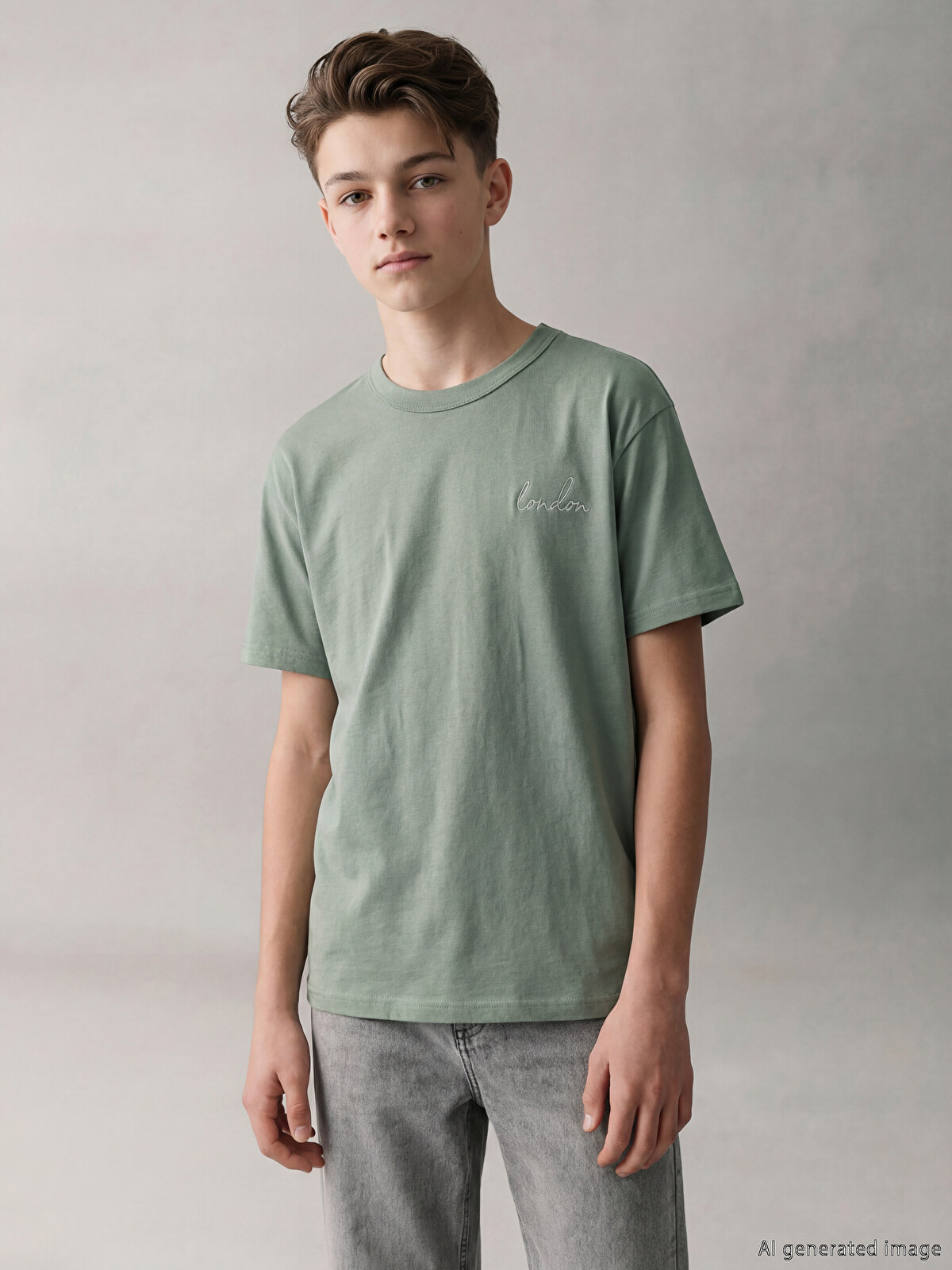 loncino Tシャツ mikado sad kid yaz着用 LCW Kids London Baskılı Erkek Çocuk Tişört - S6KE98Z4-GN2 | LCW