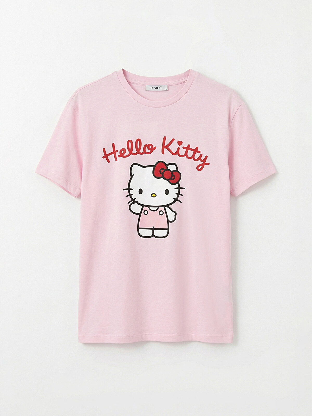 XSIDE Pembe Hello Kitty Baskılı %100 Pamuklu Kadın Tişört