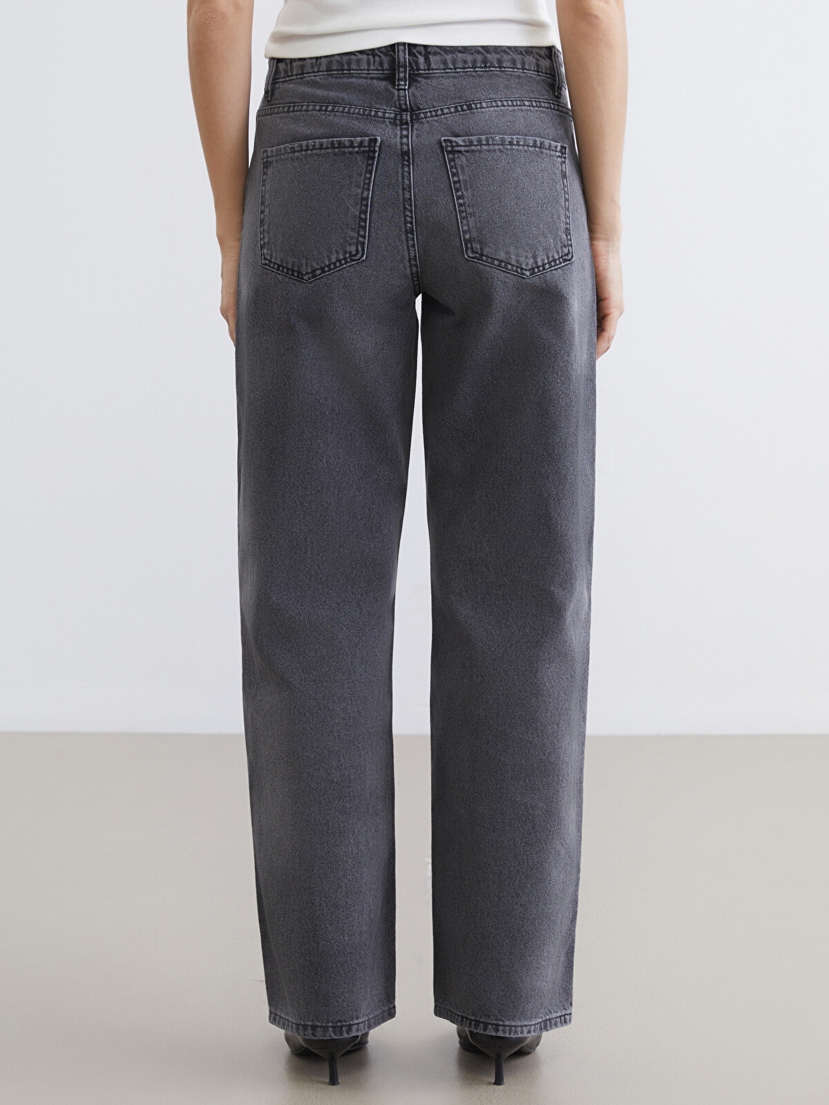 LCW Vision Gri Wideleg Kadın Jean Pantolon - S6KH86Z8-GRD | LCW