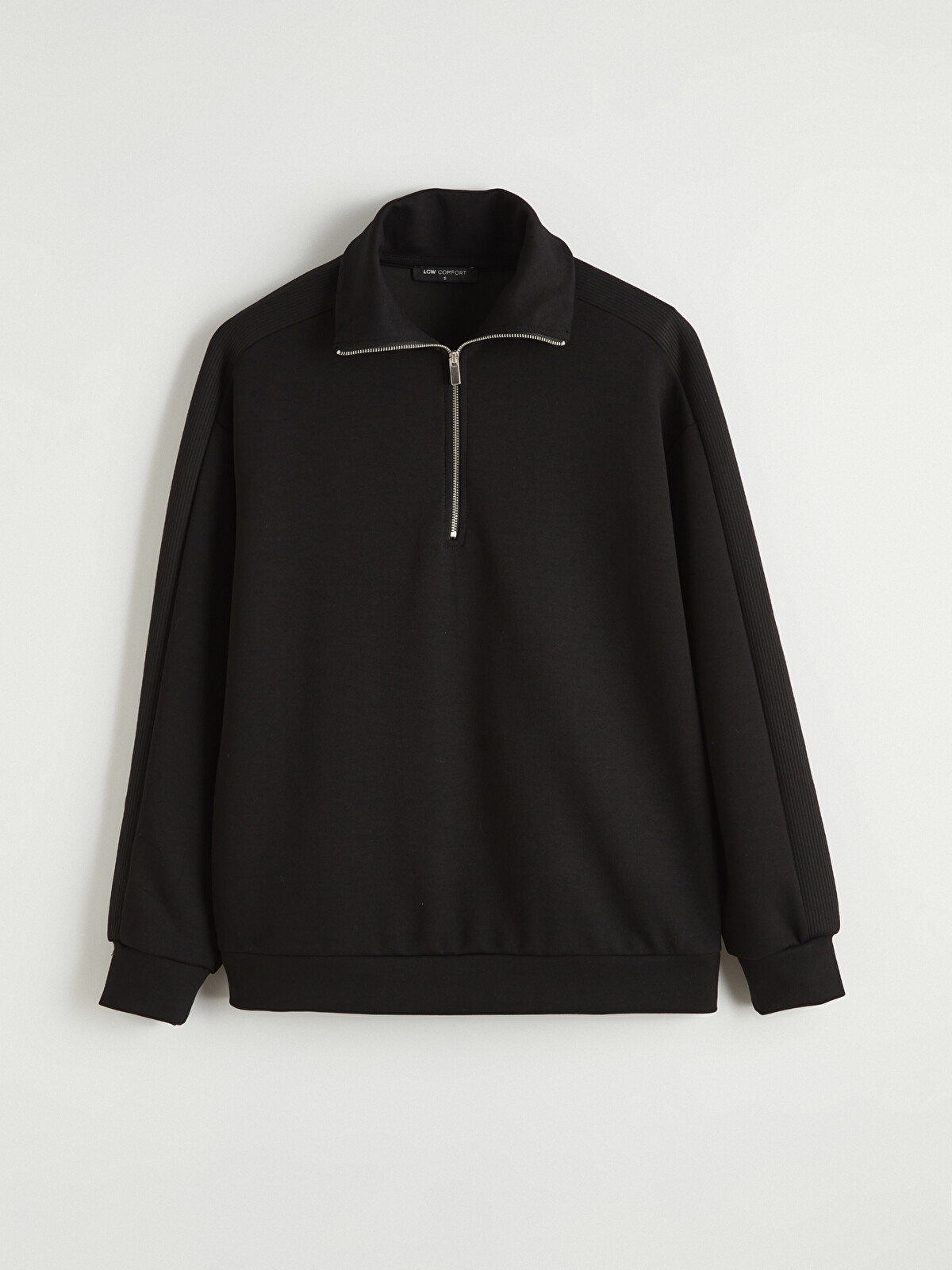 LCW Comfort Siyah Dik Yaka Kadın Fermuarlı Sweatshirt - S6KJ68Z8