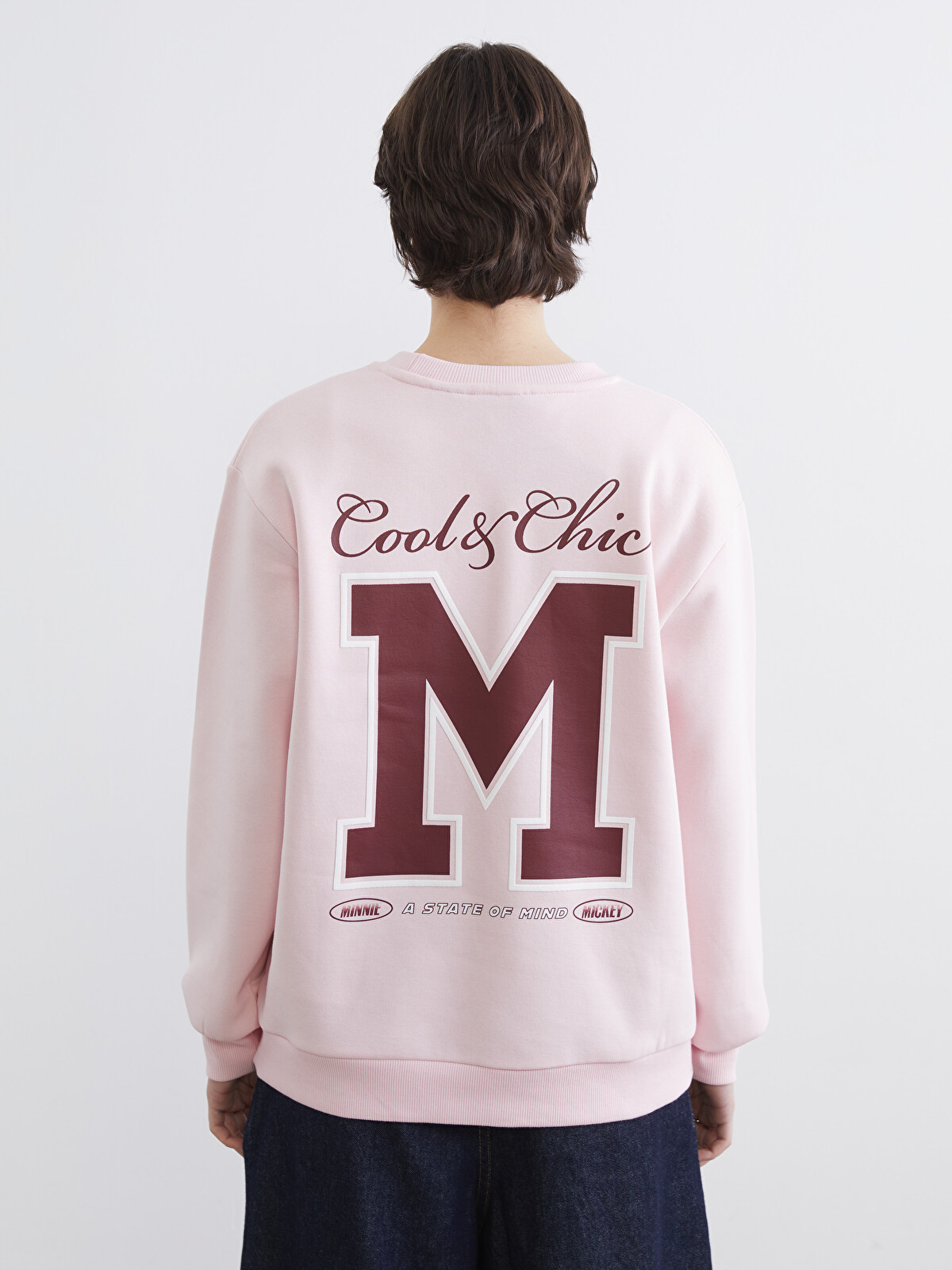 XSIDE Women's Oversized Sweatshirt with Mickey Mouse Print