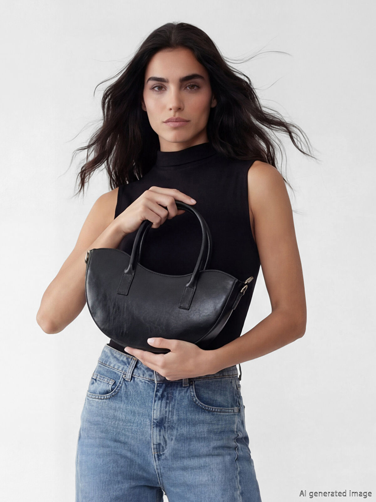 LCW ACCESSORIES Deri Görünümlü Kadın Moon Çanta