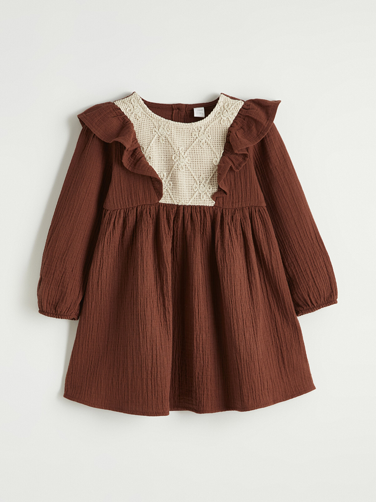 LCW Kids Ruffled and Embroidered Girl Muslin Dress - S6KU66Z1-HHN - LC  Waikiki