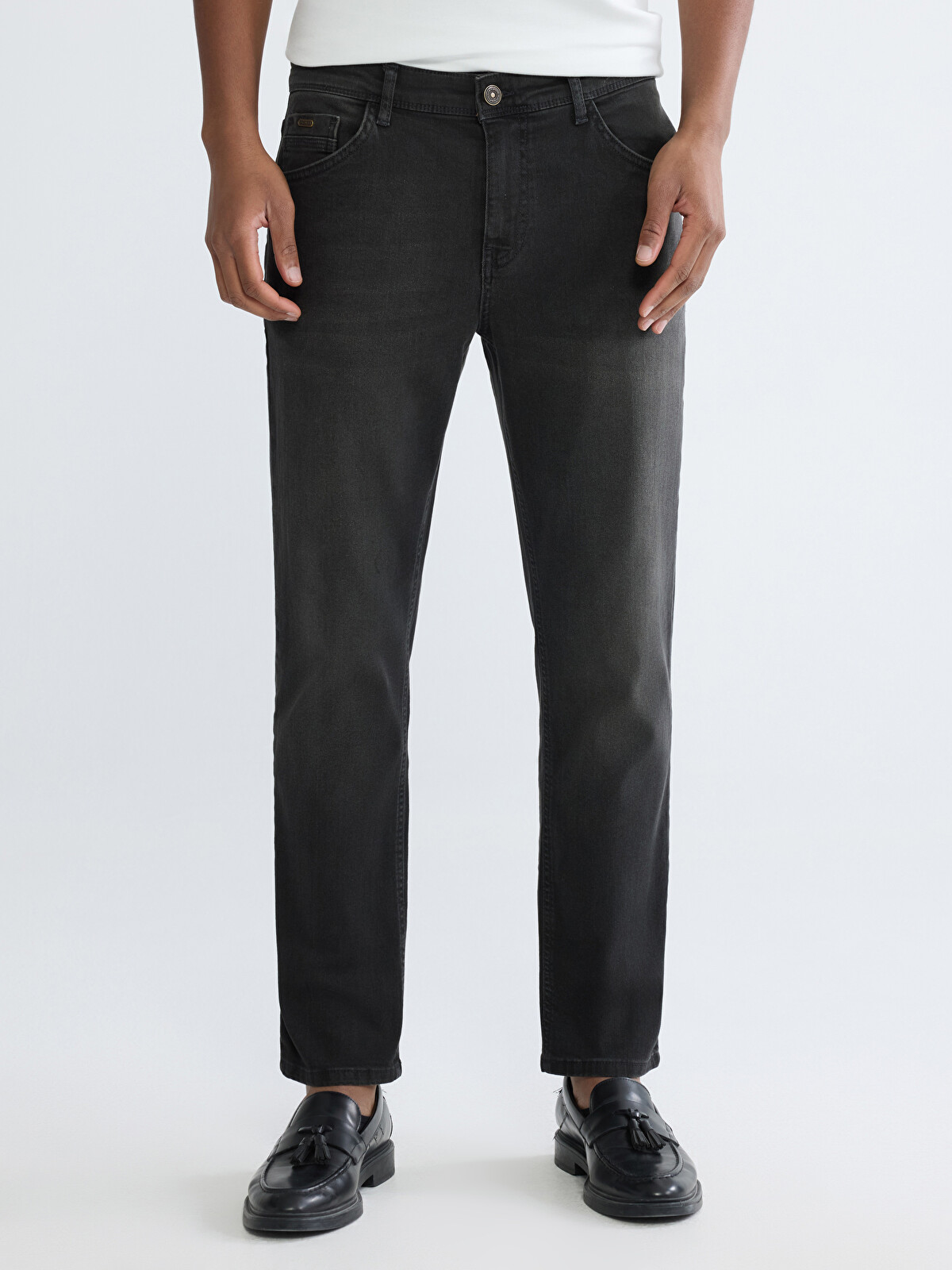 LCW Jeans İndigo Denim Düz Carrot & Havuç Kesim Normal Bel Daralan