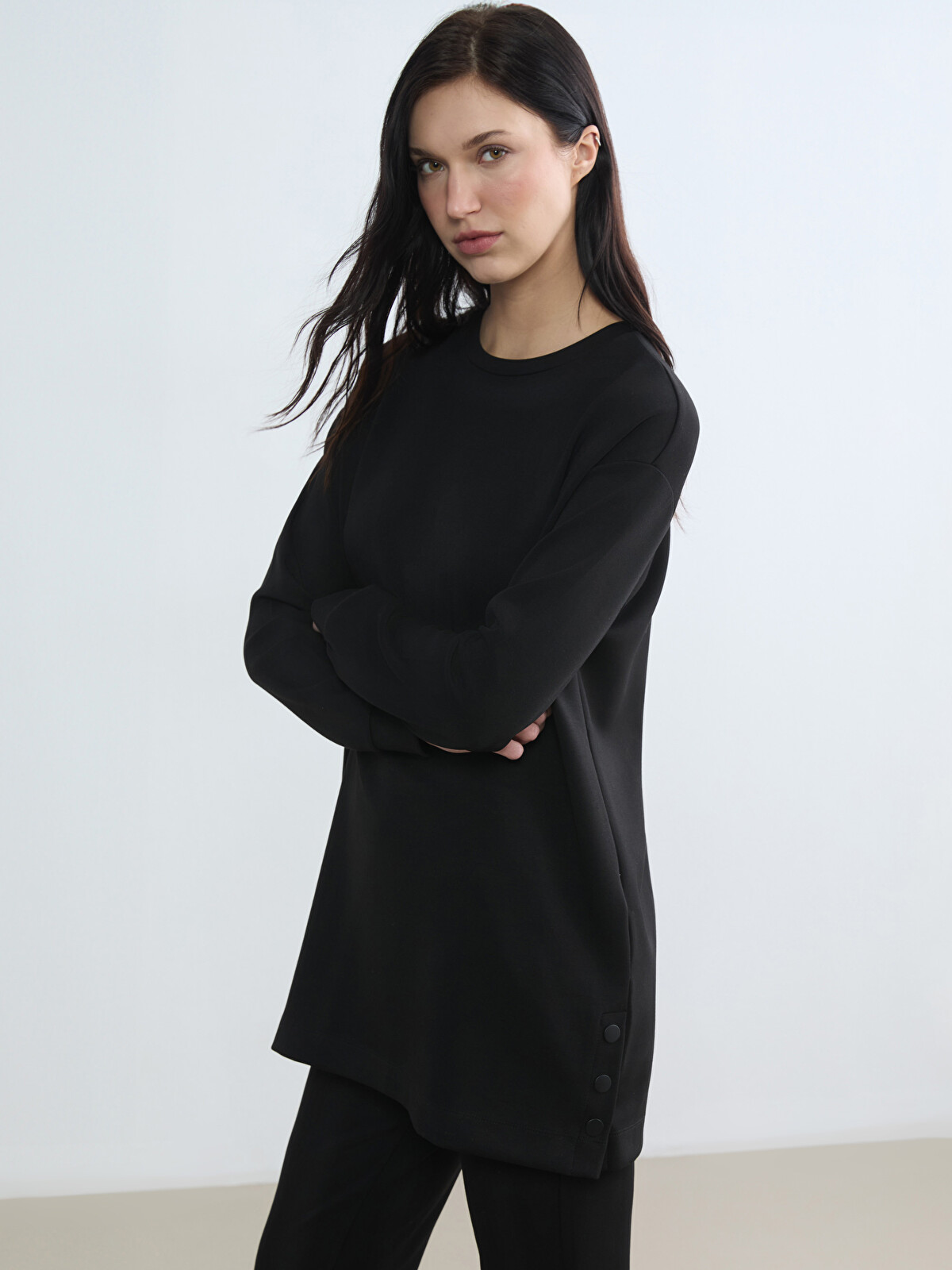 LCWAIKIKI Classic Soft Touch Oversized Women's Sweatshirt Tunic