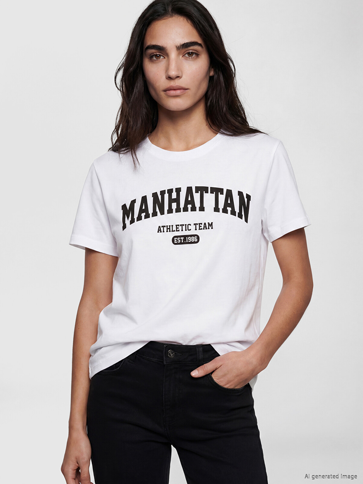 XSIDE Crew Neck Manhattan Printed Women's T-shirt - S6KY76Z8-Q6K