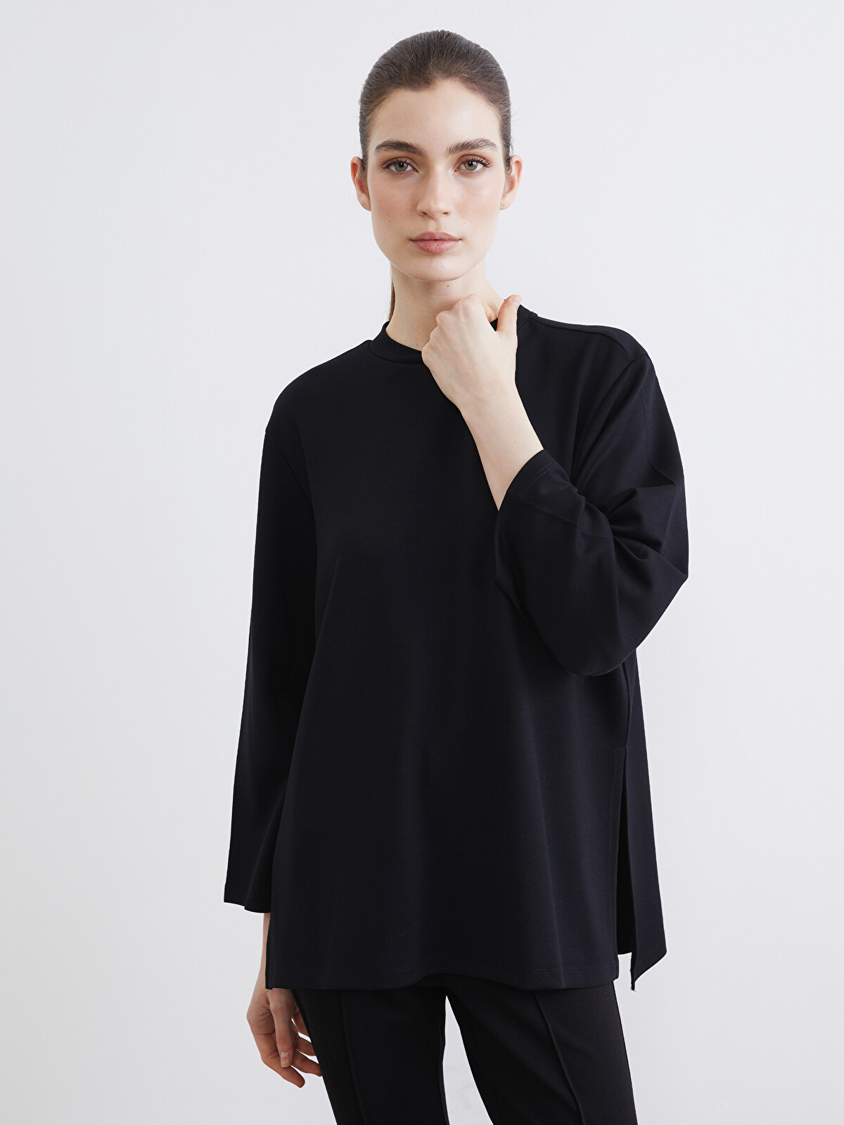 LCW Modest Soft Touch Oversize Women's Sweatshirt Tunic - S6L504Z8