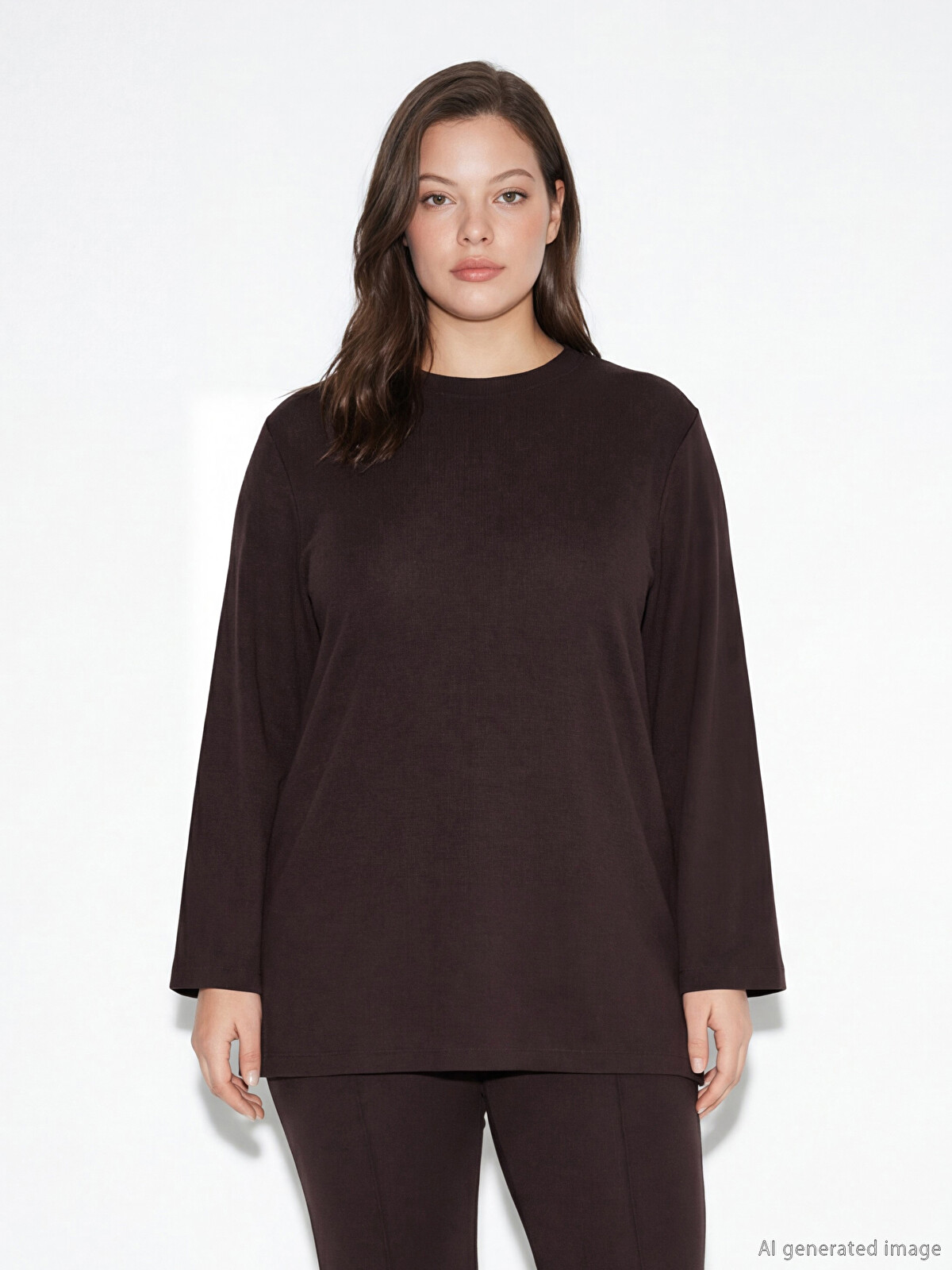 LCW Modest Soft Touch Oversized Women's Sweatshirt Tunic