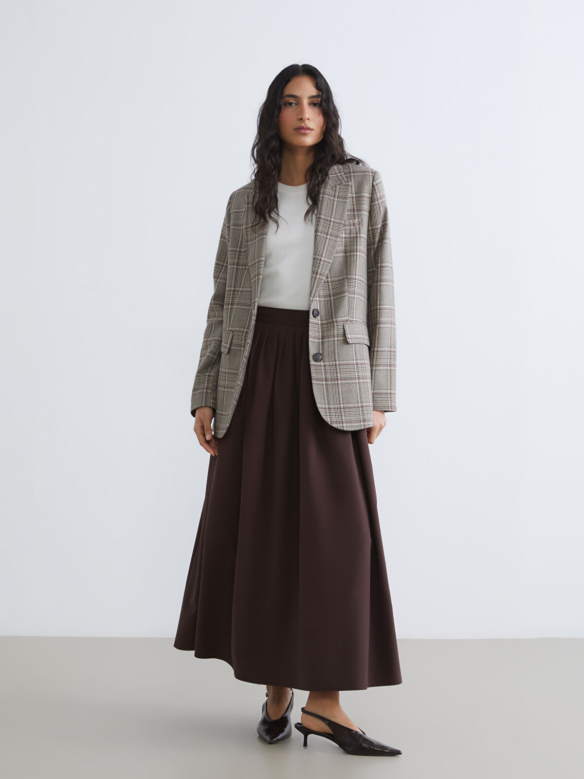 LCW Modest Beli Fermuarlı Pileli Etek	
