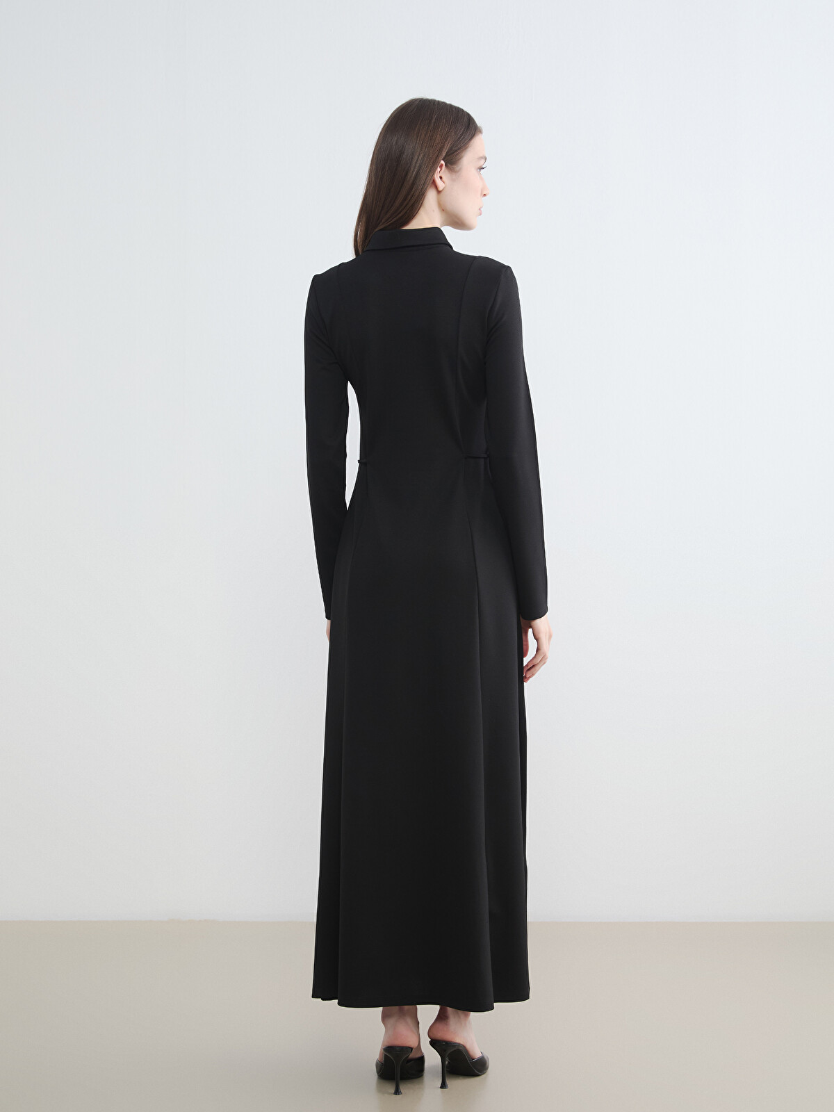 LCW Modest Collared Fitted Waist Dress - S6L620Z8-CVL | LC Waikiki