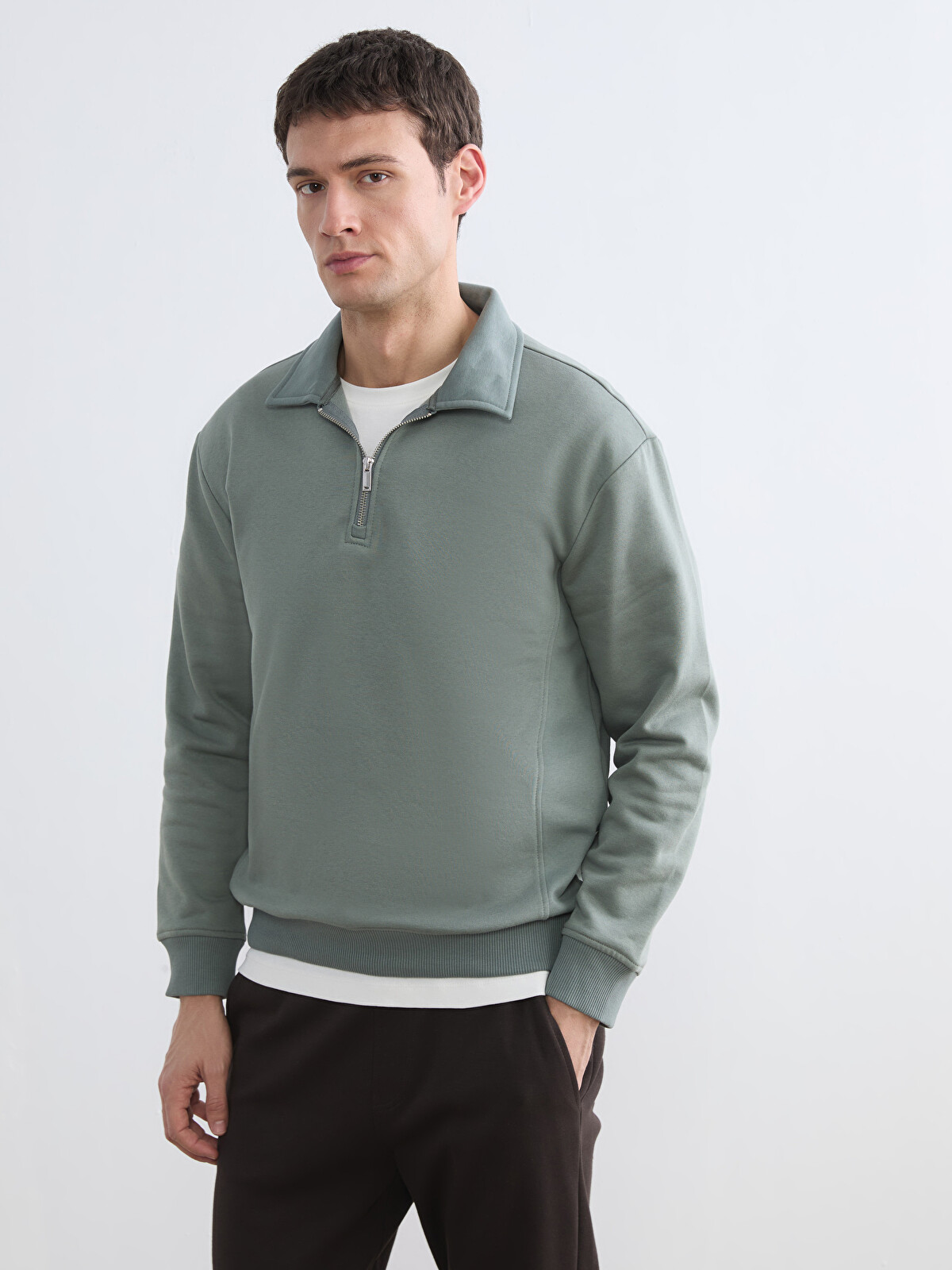 LCW Vision Polo Collar Half-zip Men's Sweatshirt - S6L851Z8-H9H