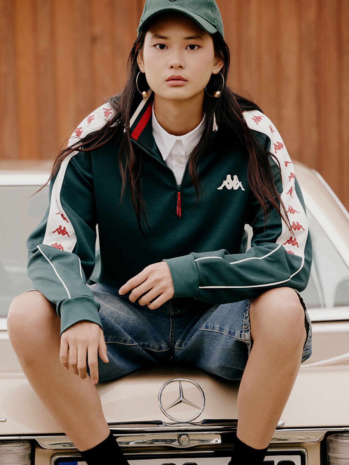 ゆき Kappa LC WAIKIKI Yeşil Dik Yaka Baskılı Unisex Sweatshirt