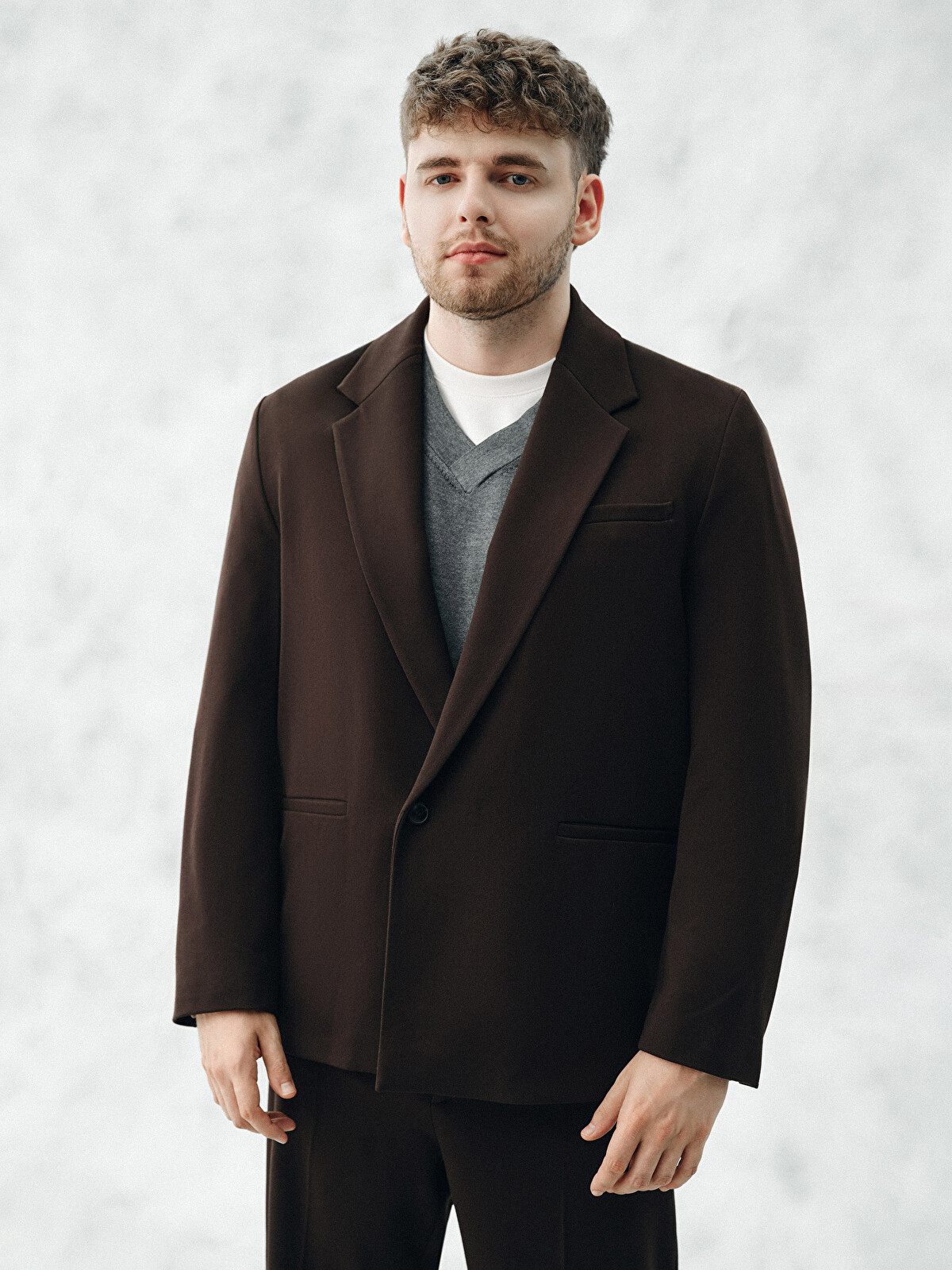 LCW Limitless Kahverengi Düz Standart & Regular Erkek Blazer Ceket