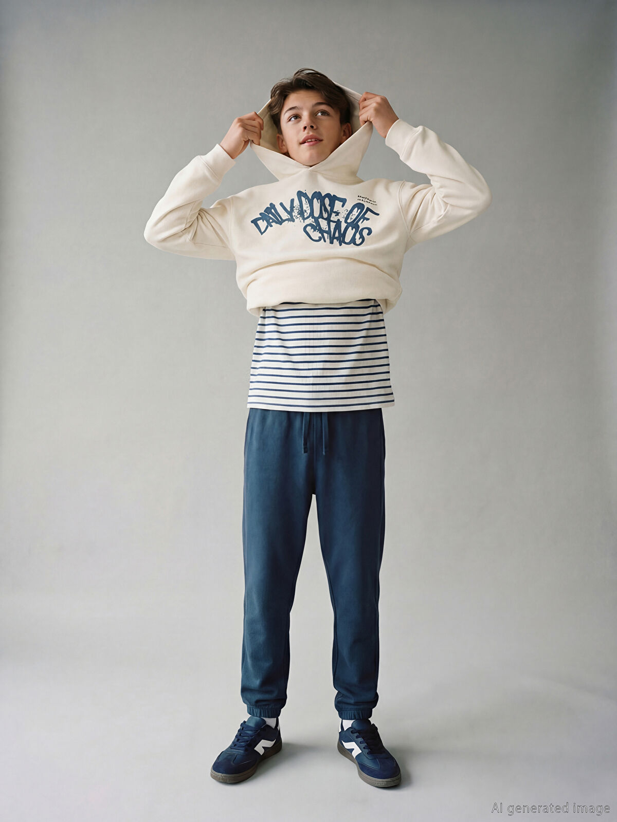 LCW Kids Kapüşonlu Baskılı Erkek Çocuk Sweatshirt ve Eşofman Altı