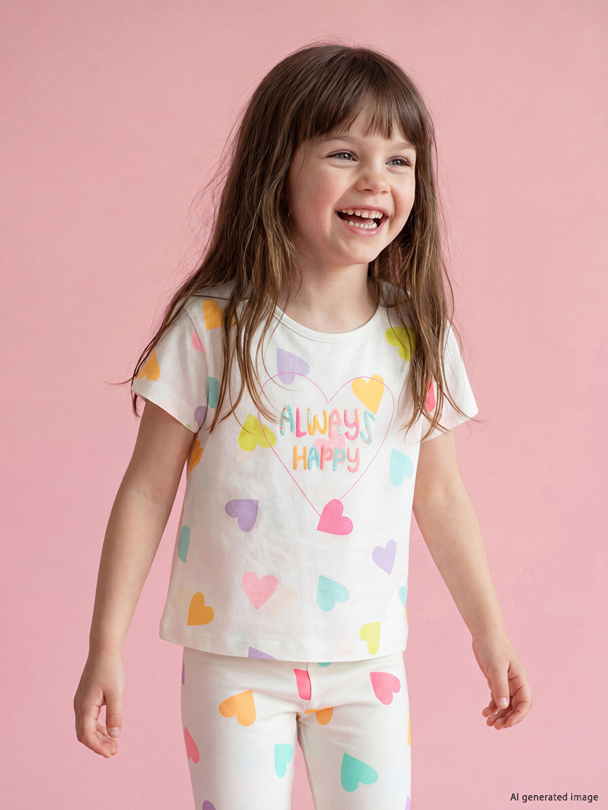 LCW Kids Crew Neck Patterned Girls' T-shirt - S6LF27Z1-LU7 | LC