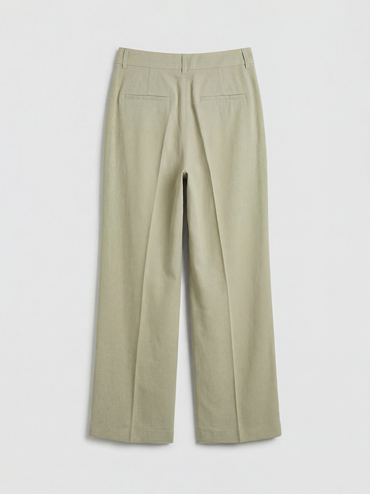 XSIDE Haki Loose Fit Keten Karışımlı Kadın Pileli Pantolon