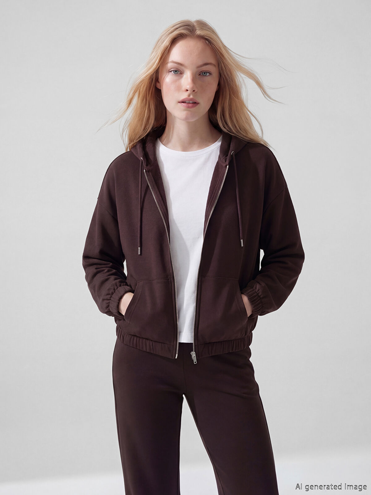 XSIDE Soft Touch Oversize Kadın Fermuarlı Sweatshirt	