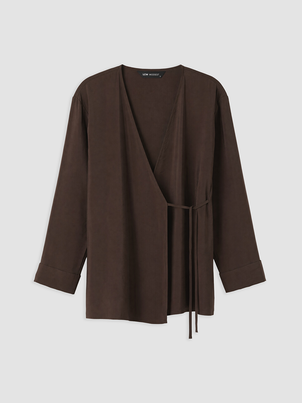 LCW Modest Kruvaze Yaka Dokulu Modal Karışımlı Kadın Kimono