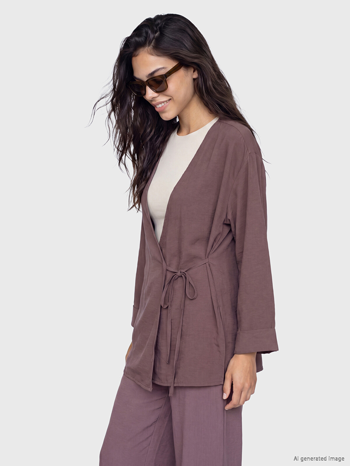 LCW Modest Dokulu Modal Karışımlı Kadın Kimono