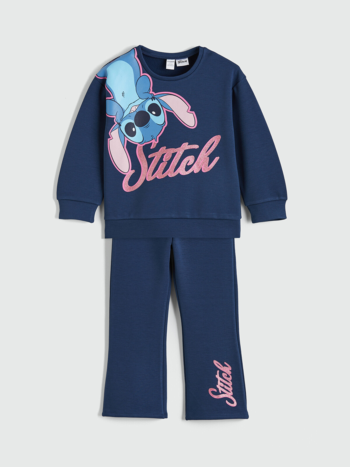 LCW Kids Lilo & Stitch Printed Girls' Soft Touch Sweatshirt and