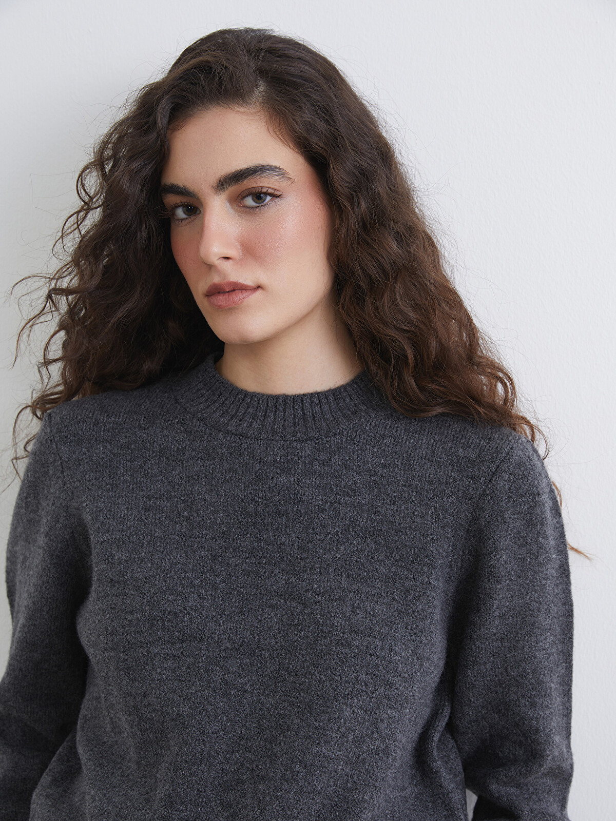 LCW Vision Women's Crew Neck Knit Sweater - S6LY55Z8-D3A | LC Waikiki