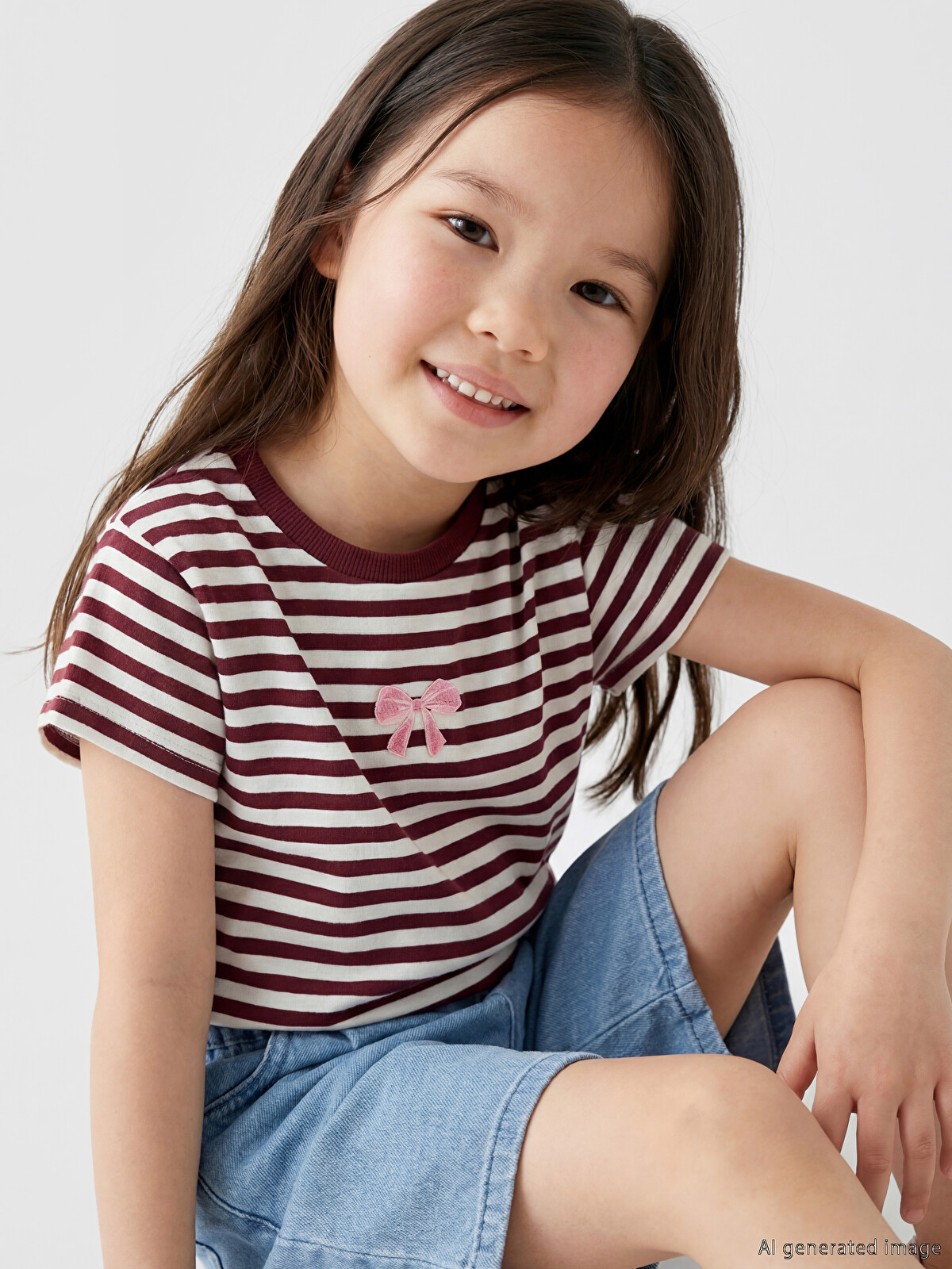 LCW Kids Crew Neck Embroidered Girls' T-Shirt - S6M122Z1-LET | LC