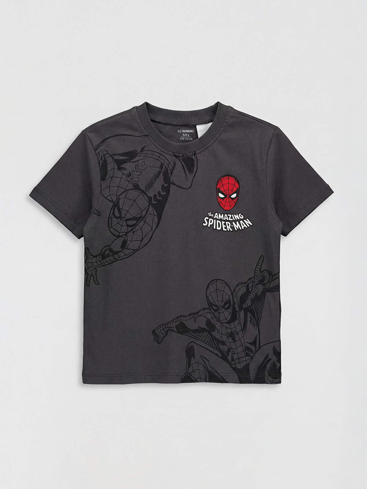 LCW Kids Bisiklet Yaka Spider-Man Baskılı Erkek Çocuk Tişört