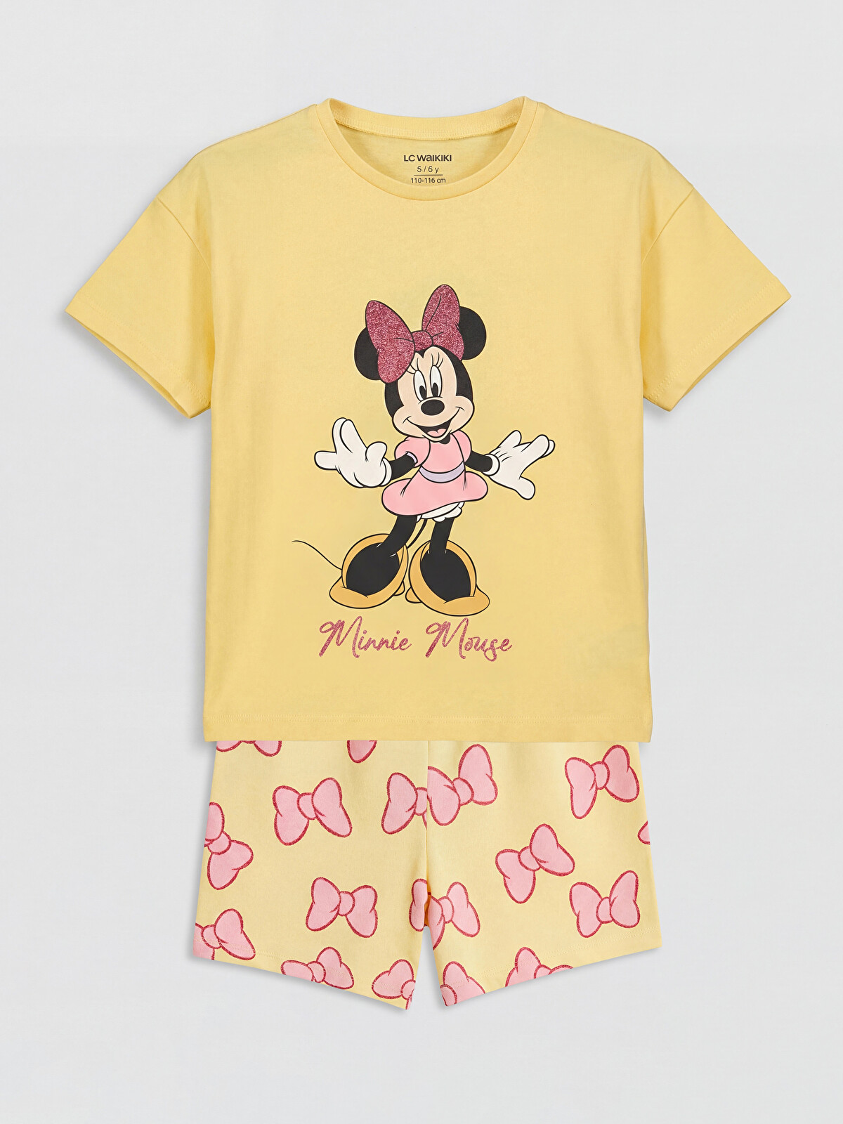 LCW Kids Minnie Mouse Printed Girls' T-Shirt and Shorts - S6M623Z1