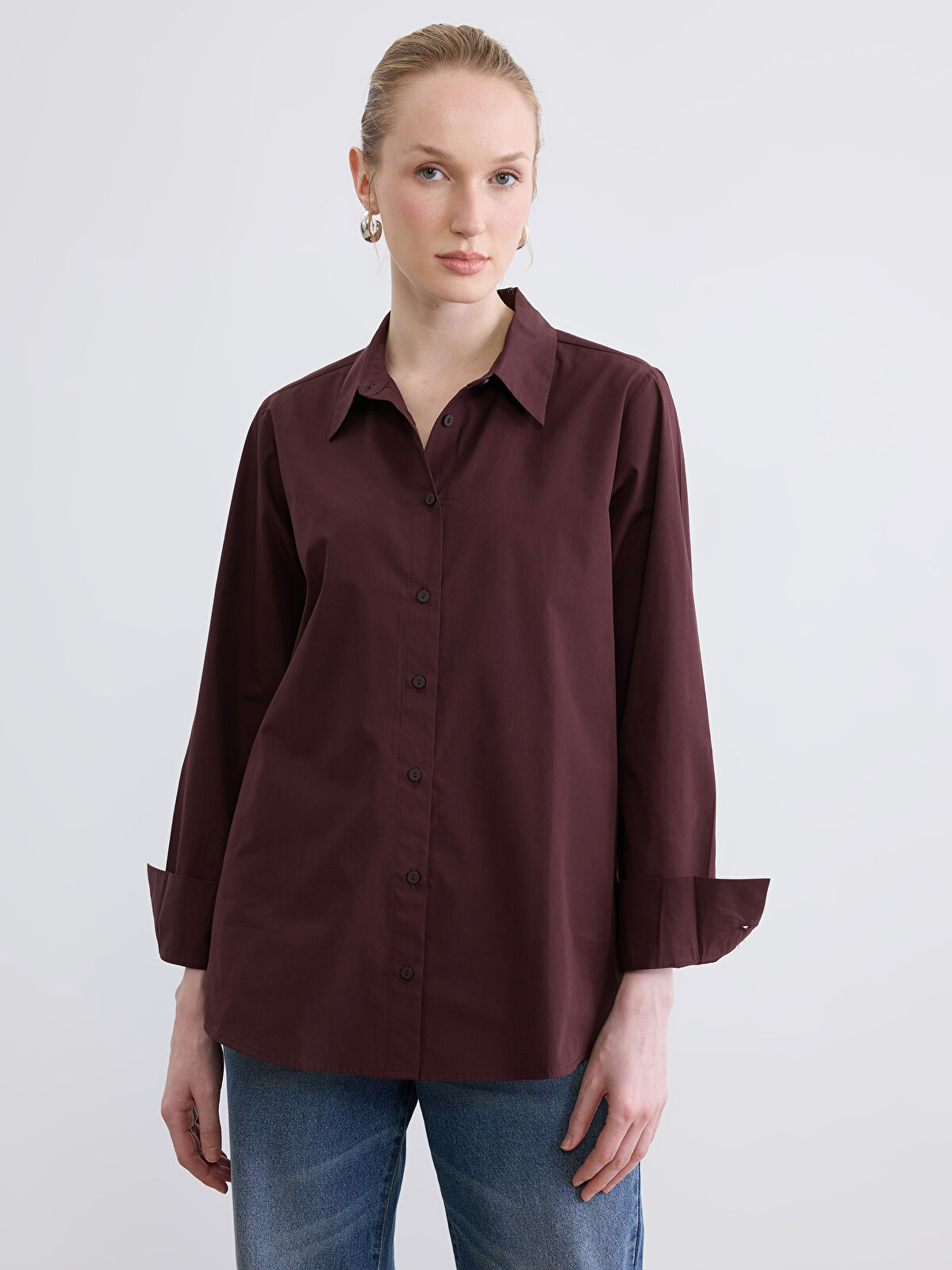 LCW STUDIO Oversize Poplin Kadın Gömlek