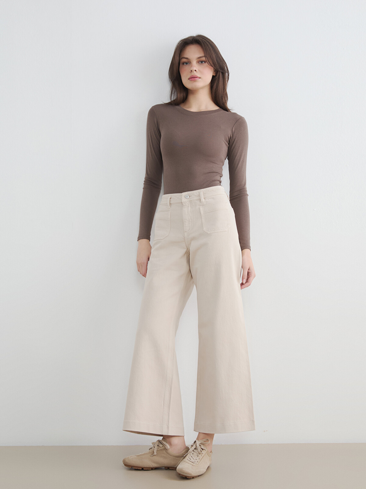 LCW Jeans Yüksek Bel Wideleg Kadın Jean Pantolon - S6M764Z8-FDJ