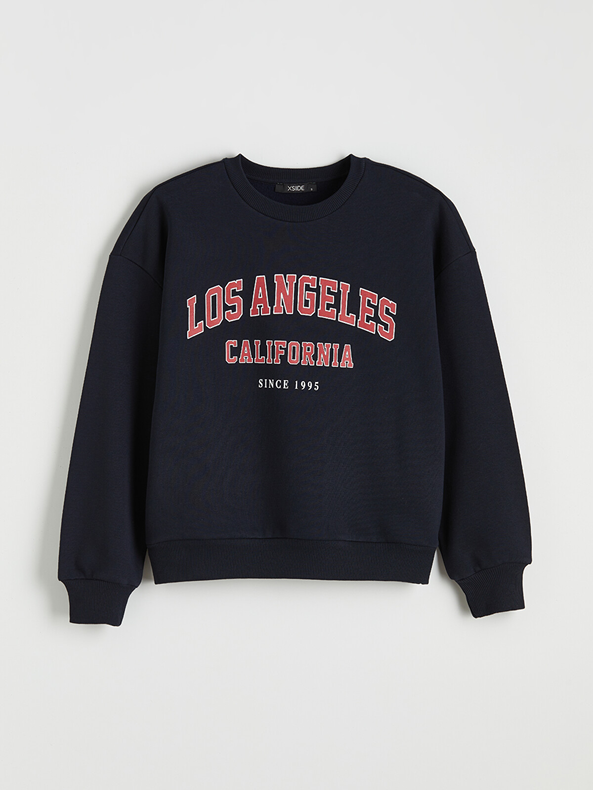 XSIDE Lacivert Los Angeles Baskılı Kadın Kalın Sweatshirt
