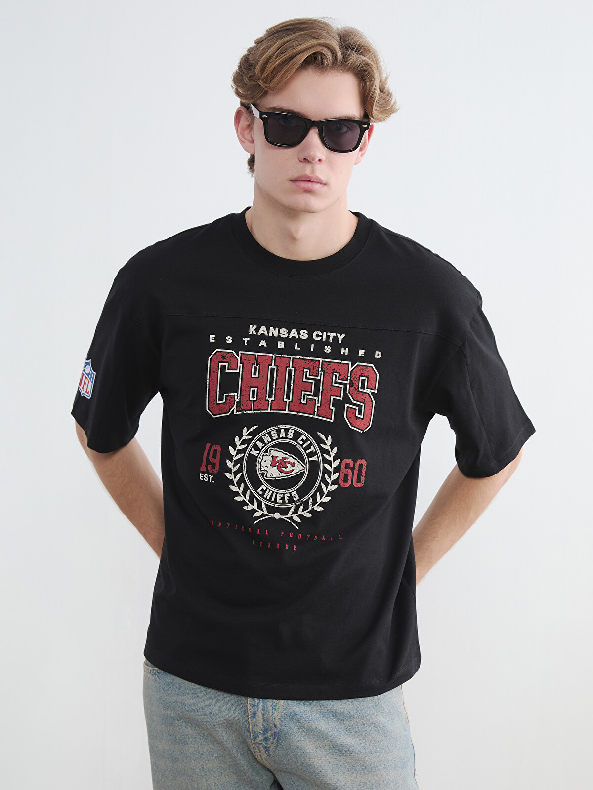 XSIDE Crew Neck NFL Printed Men's T-Shirt - S6MC76Z8-CVL - LC Waikiki